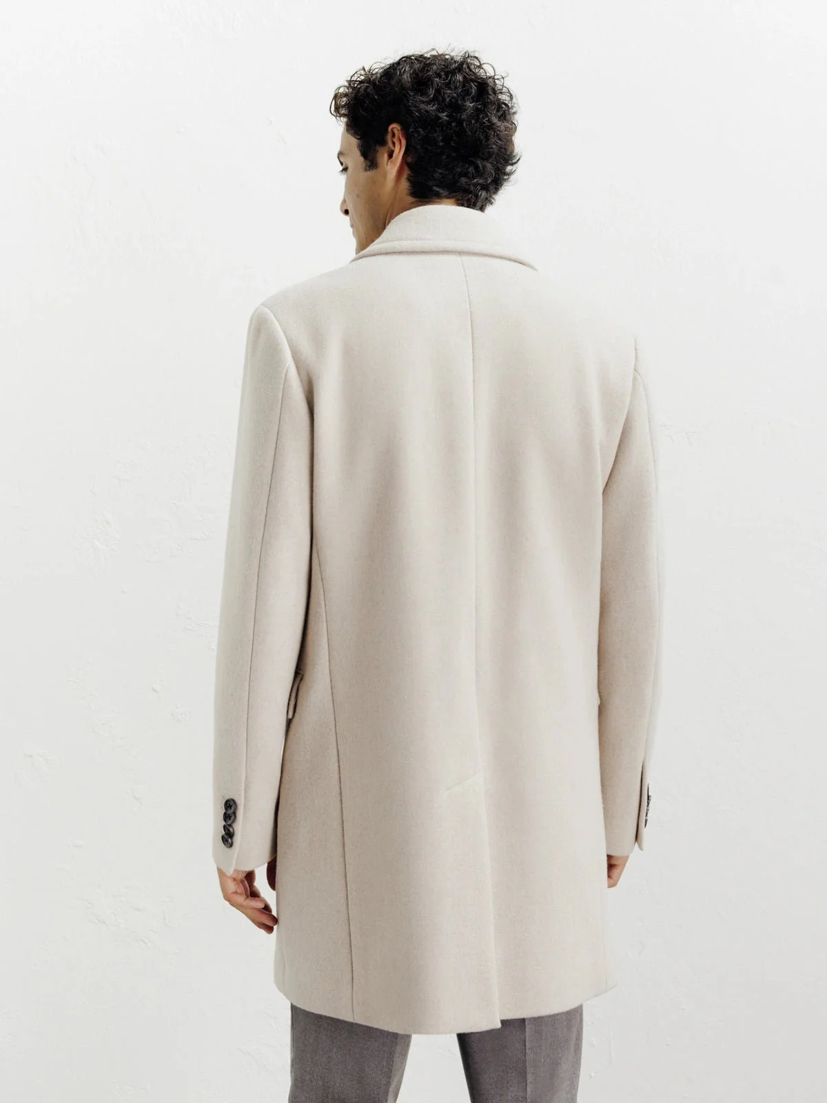 Manteau ville croisé beige - Image 4