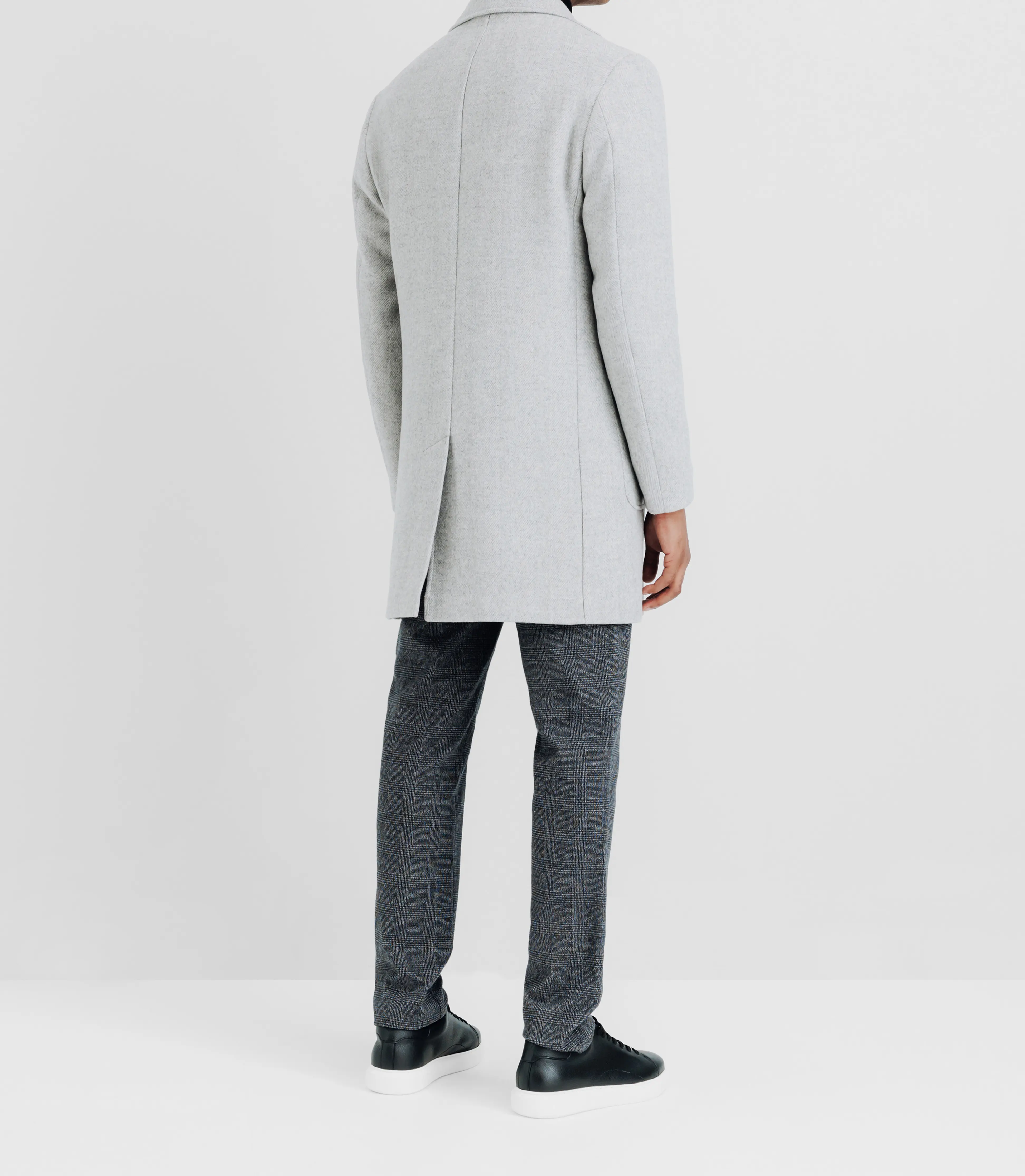 Manteau en laine avec boutons gris - Image 4
