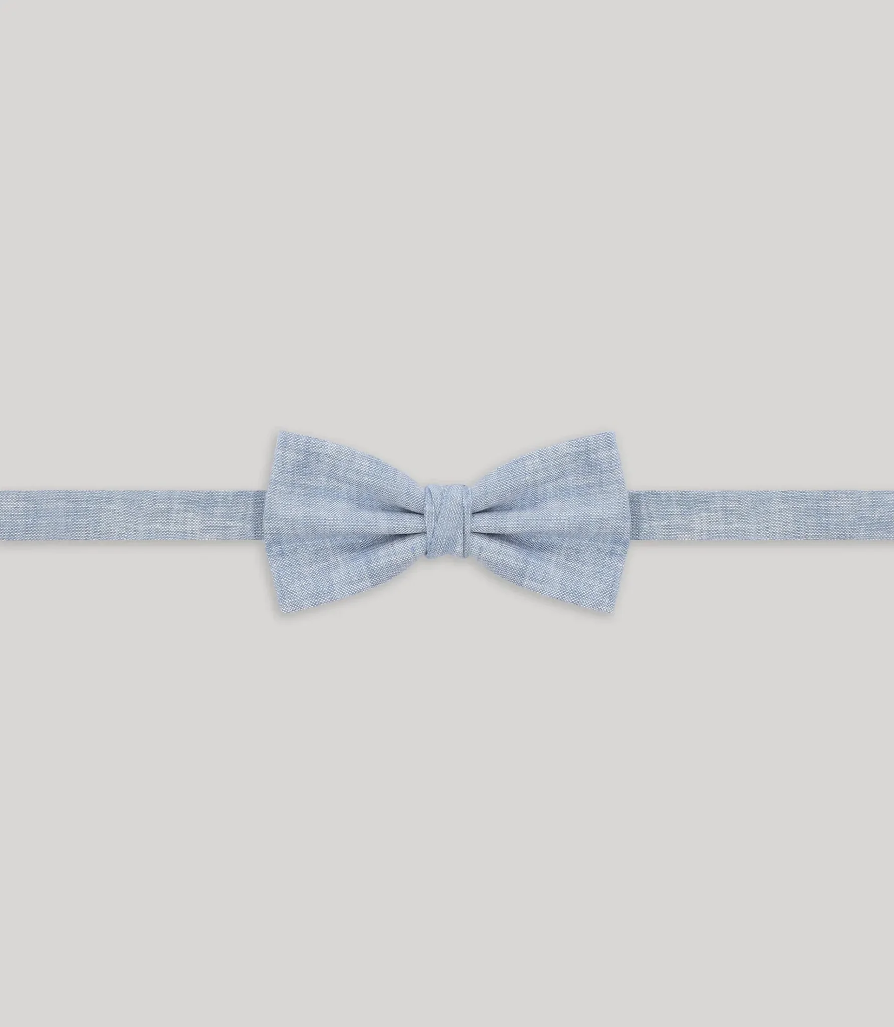 Nœud papillon 100% lin ciel