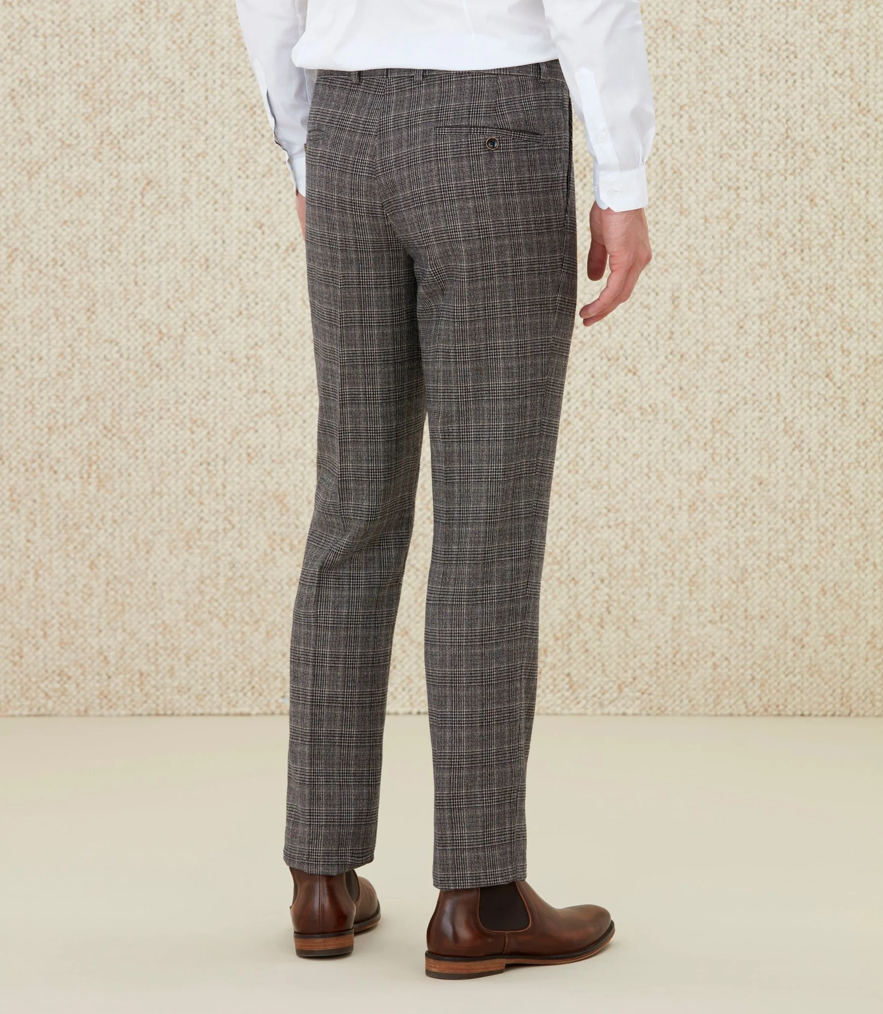 Pantalon Prince de Galles beige "Nempreinte" - Image 2