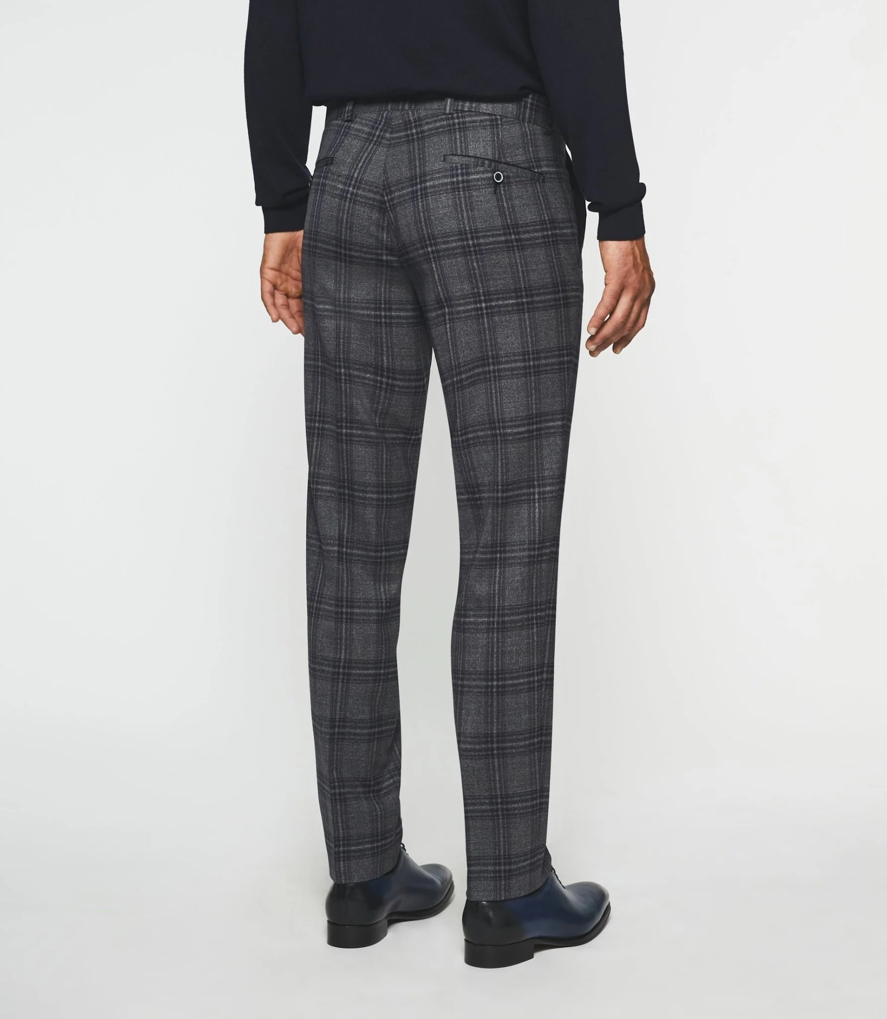Pantalon ville à carreaux marine FSERIE - Image 3