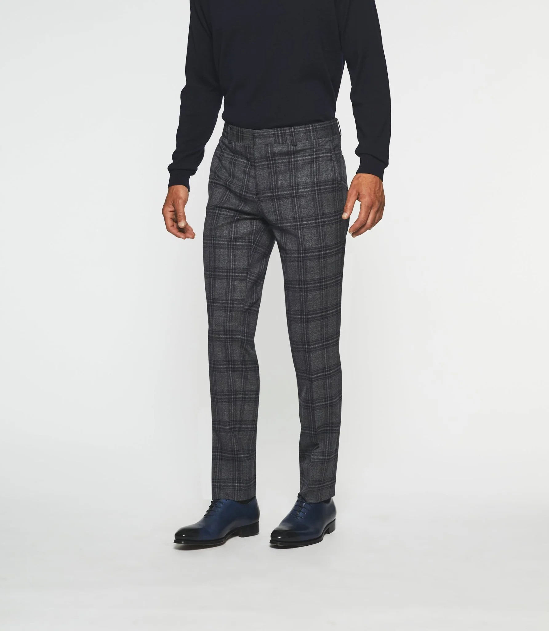 Pantalon ville à carreaux marine FSERIE - Image 5