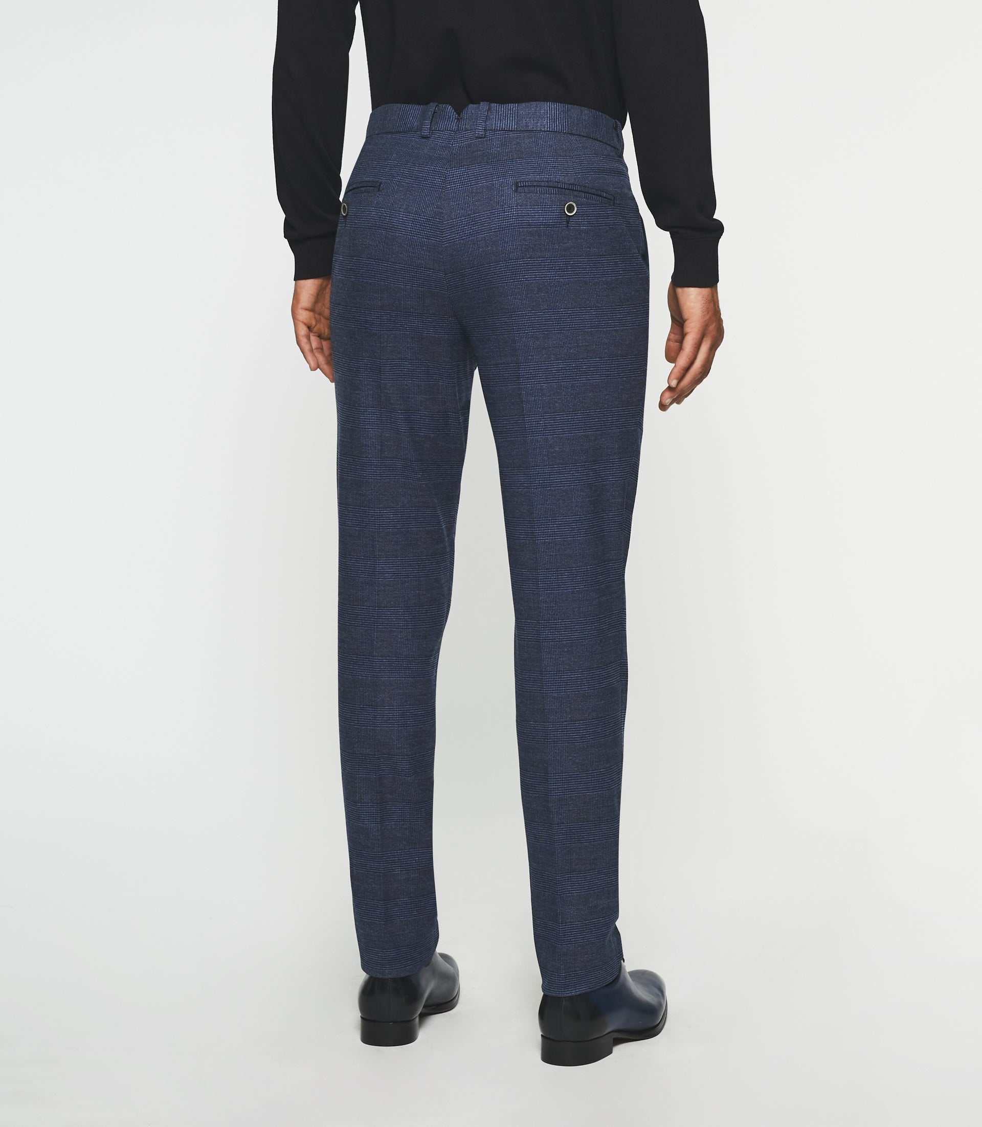 Pantalon ville à carreaux esprit Prince de Galles marine FSWING - Image 3