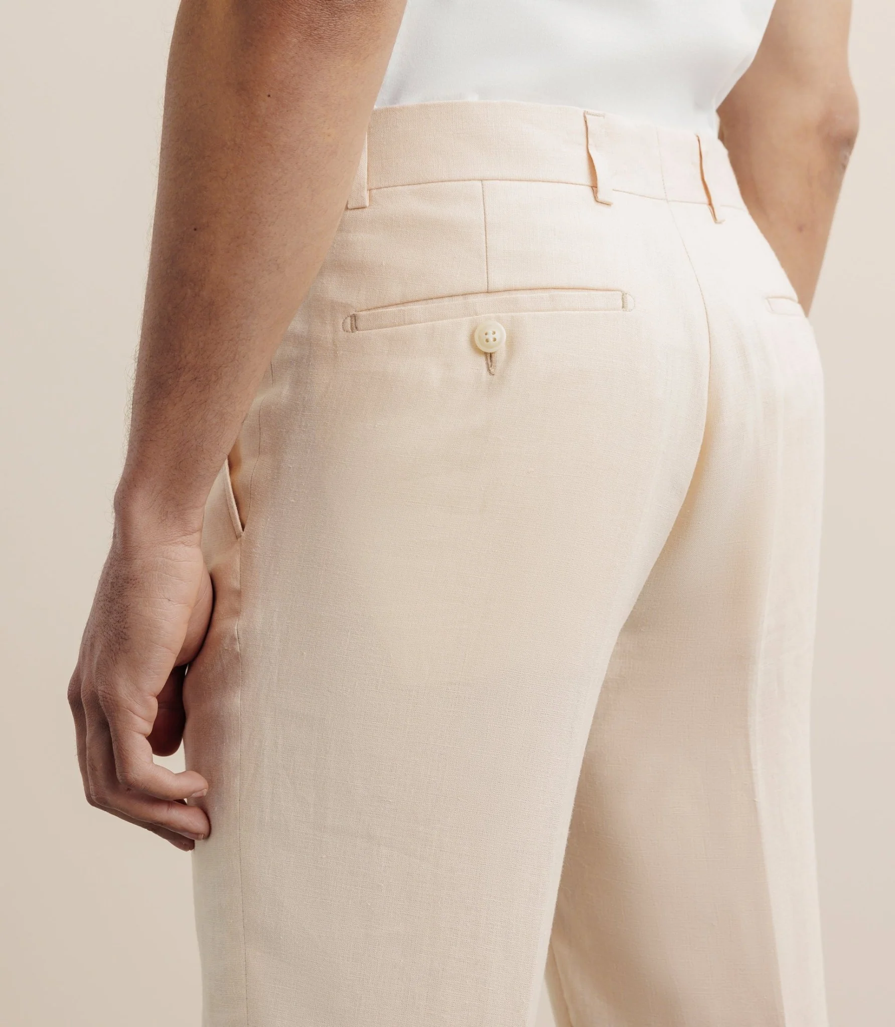 Pantalon 100% lin pêche - Image 3