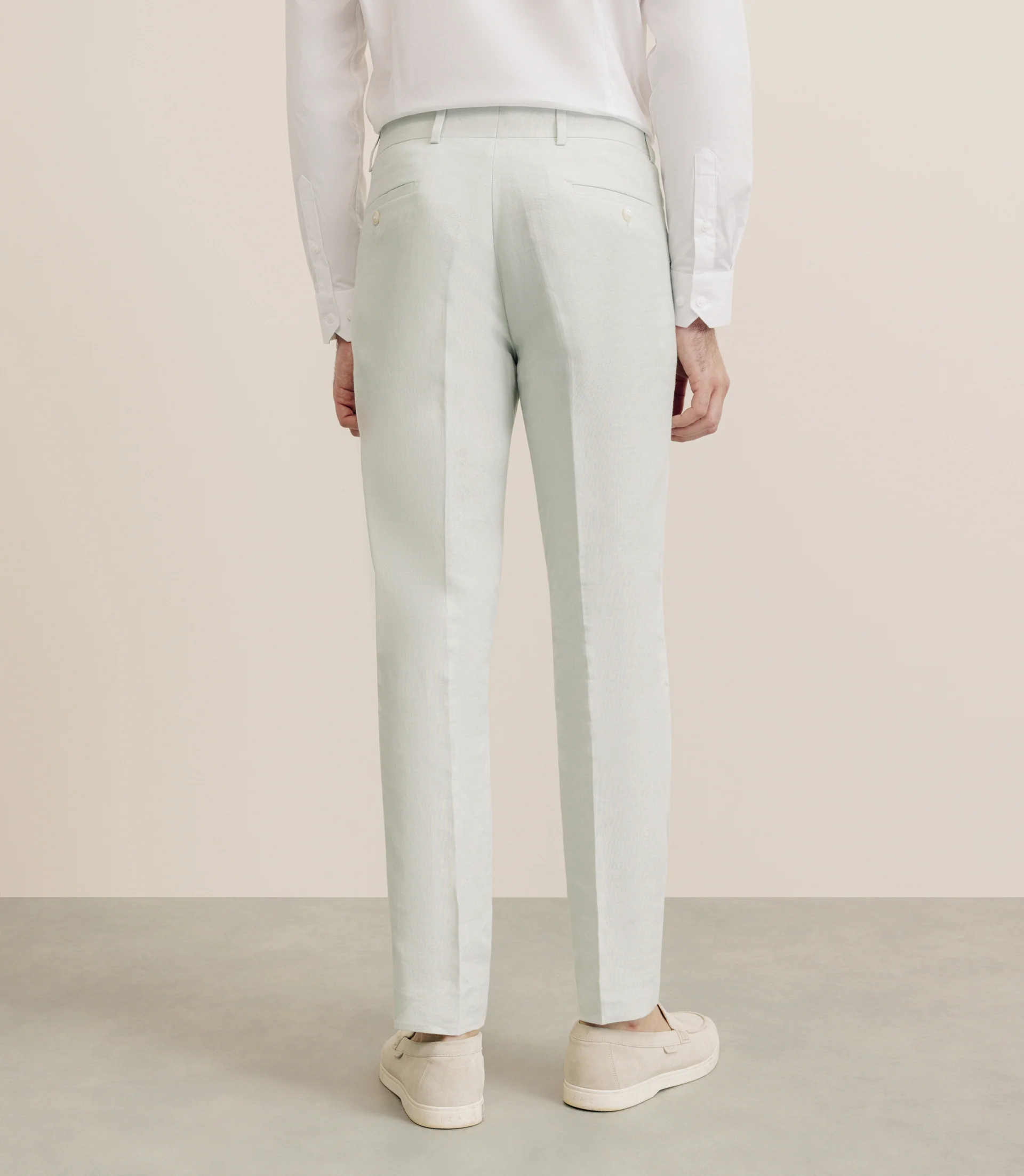 Pantalon 100% lin vert eau - Image 4