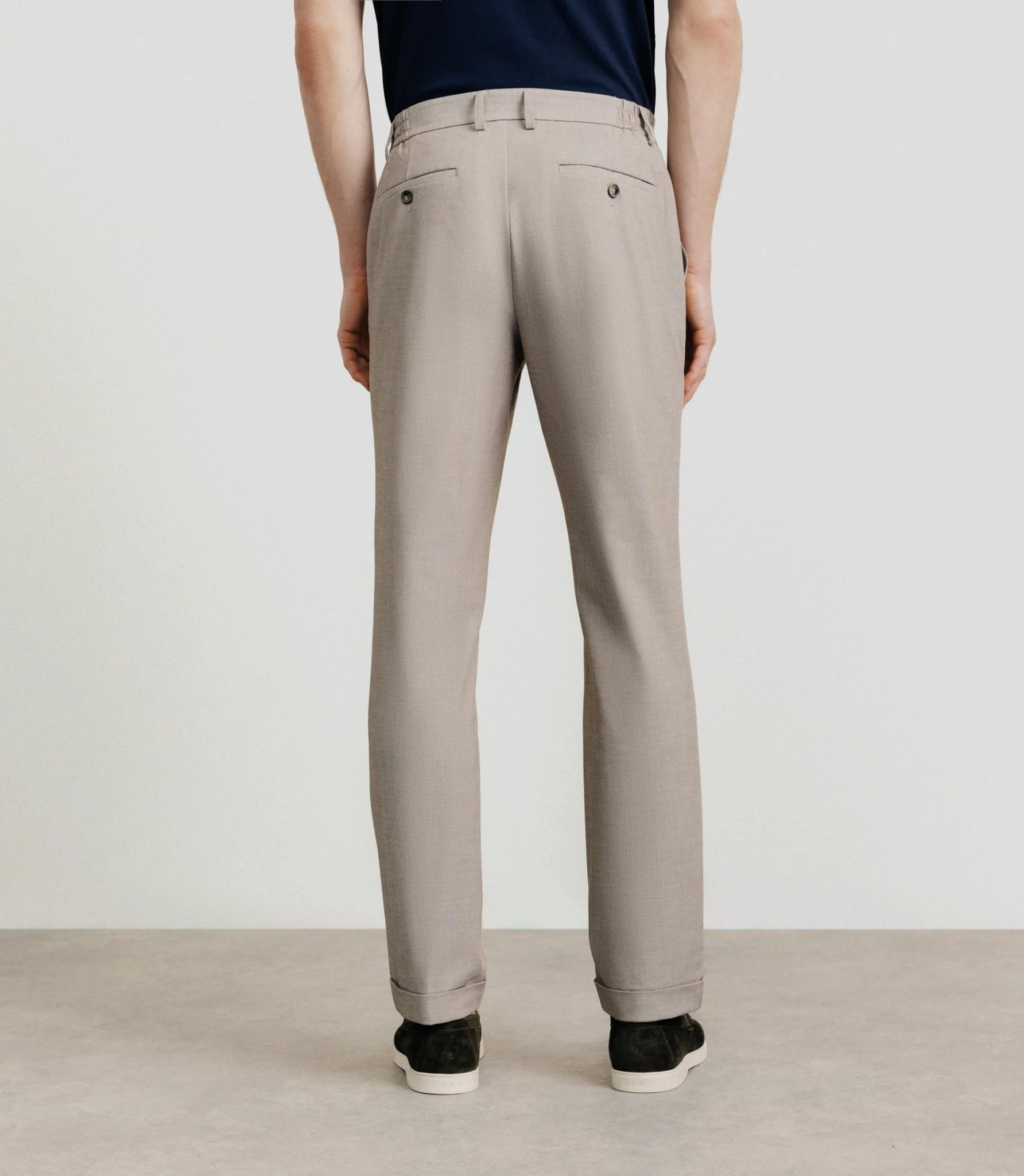 Pantalon élastiqué beige - Image 4