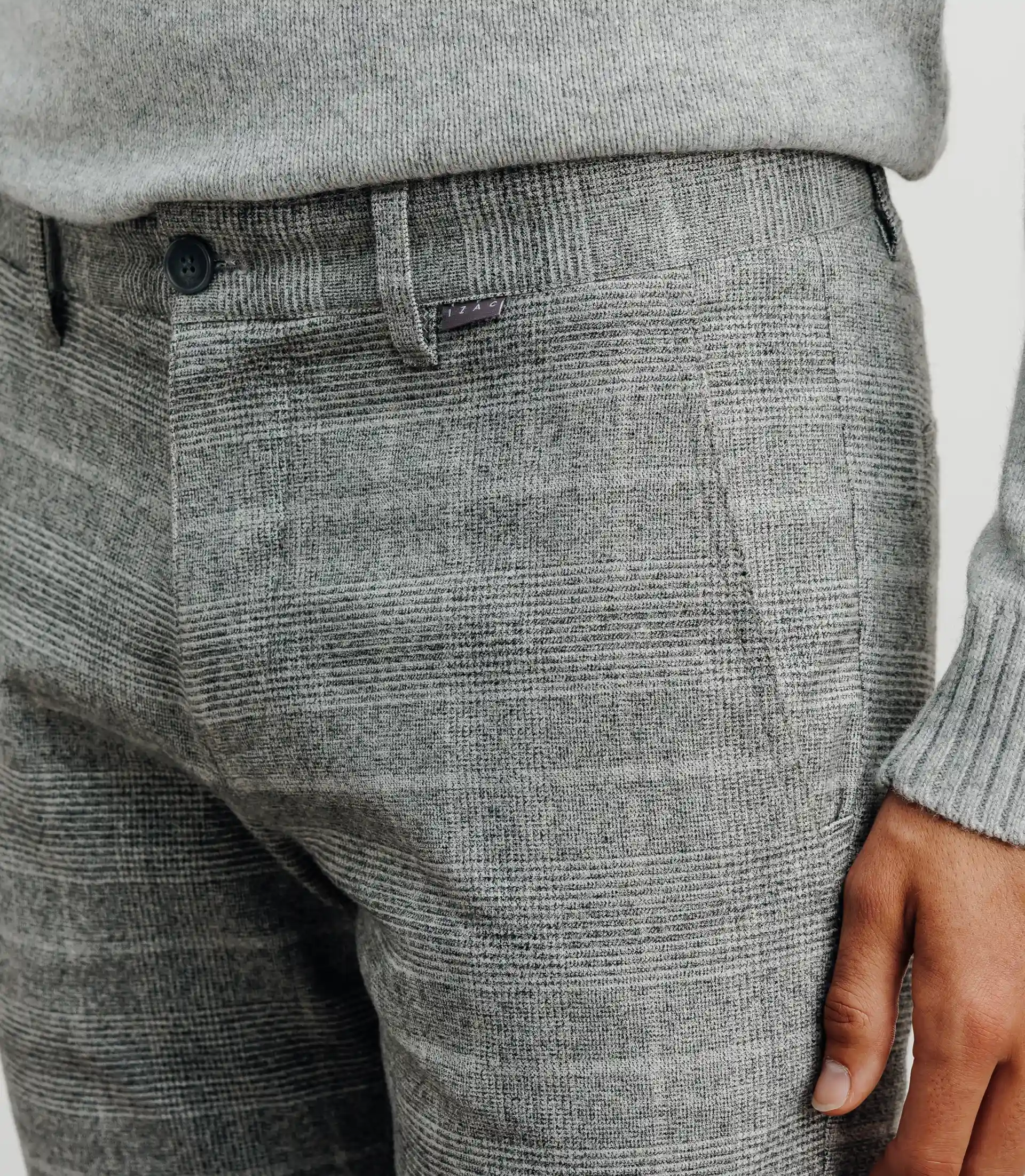 Pantalon carreaux gris chiné - Image 2
