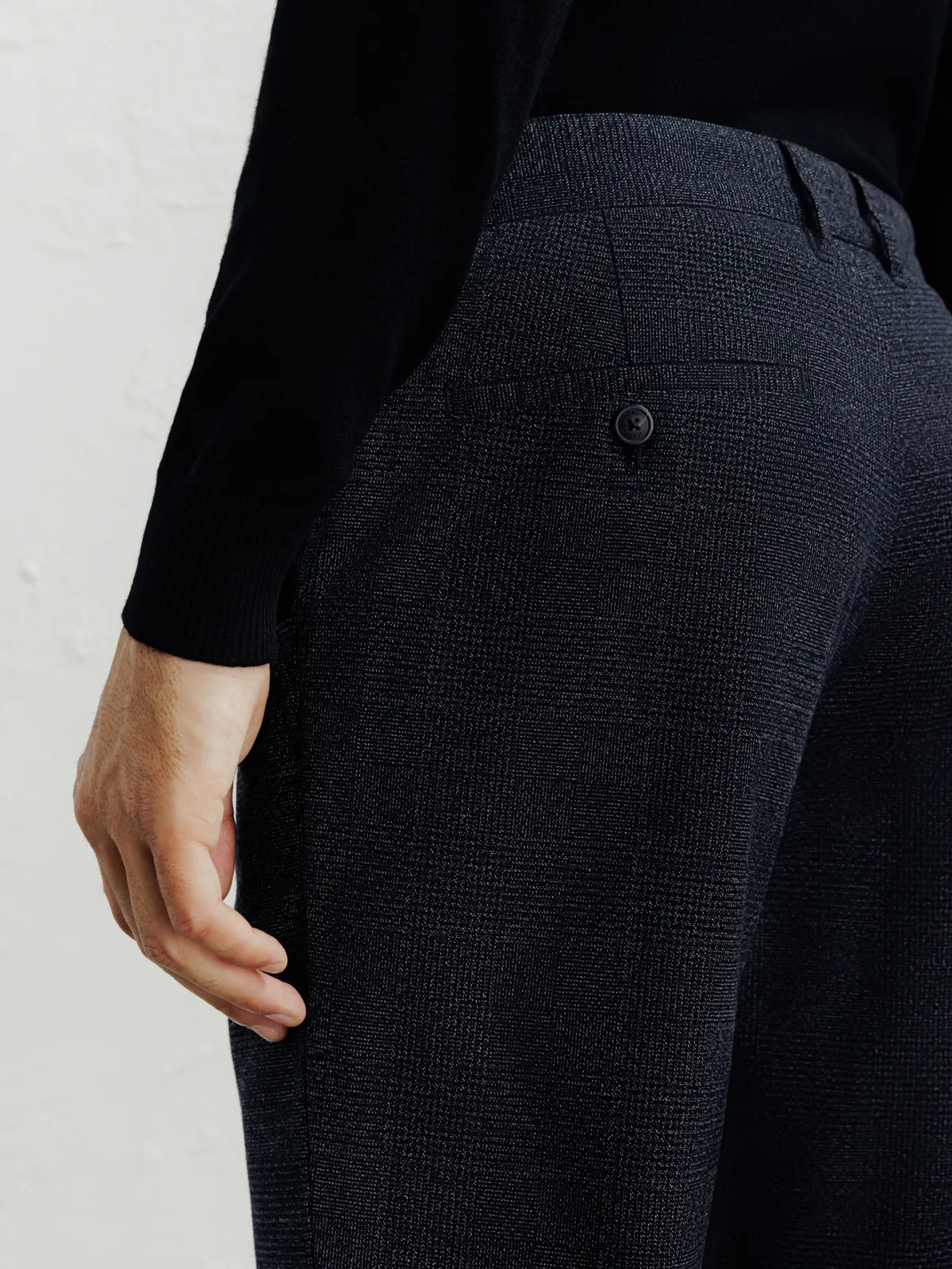 Pantalon carreaux marine - Image 3