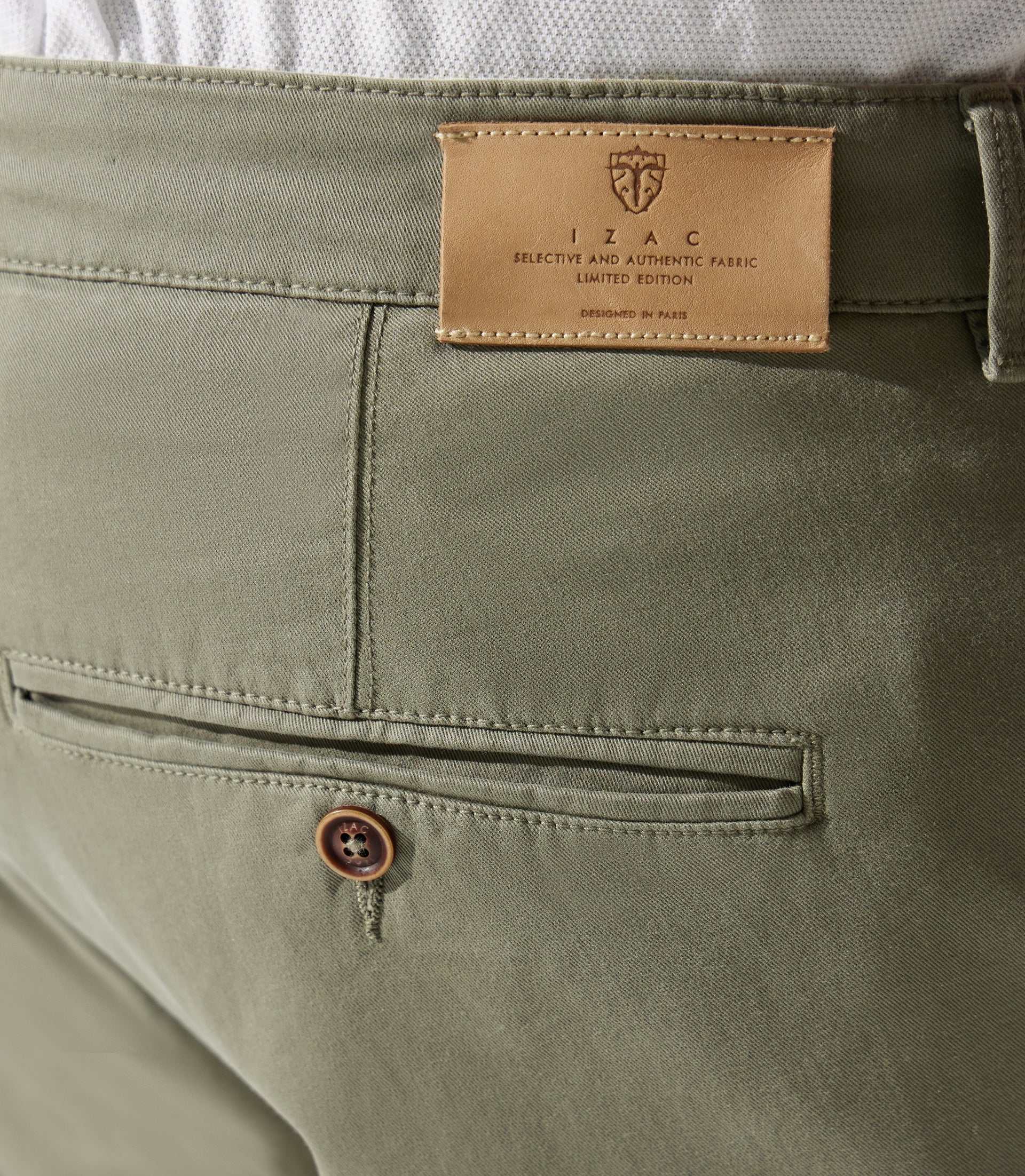 Pantalon en coton stretch kaki PACHELORBT - Image 4