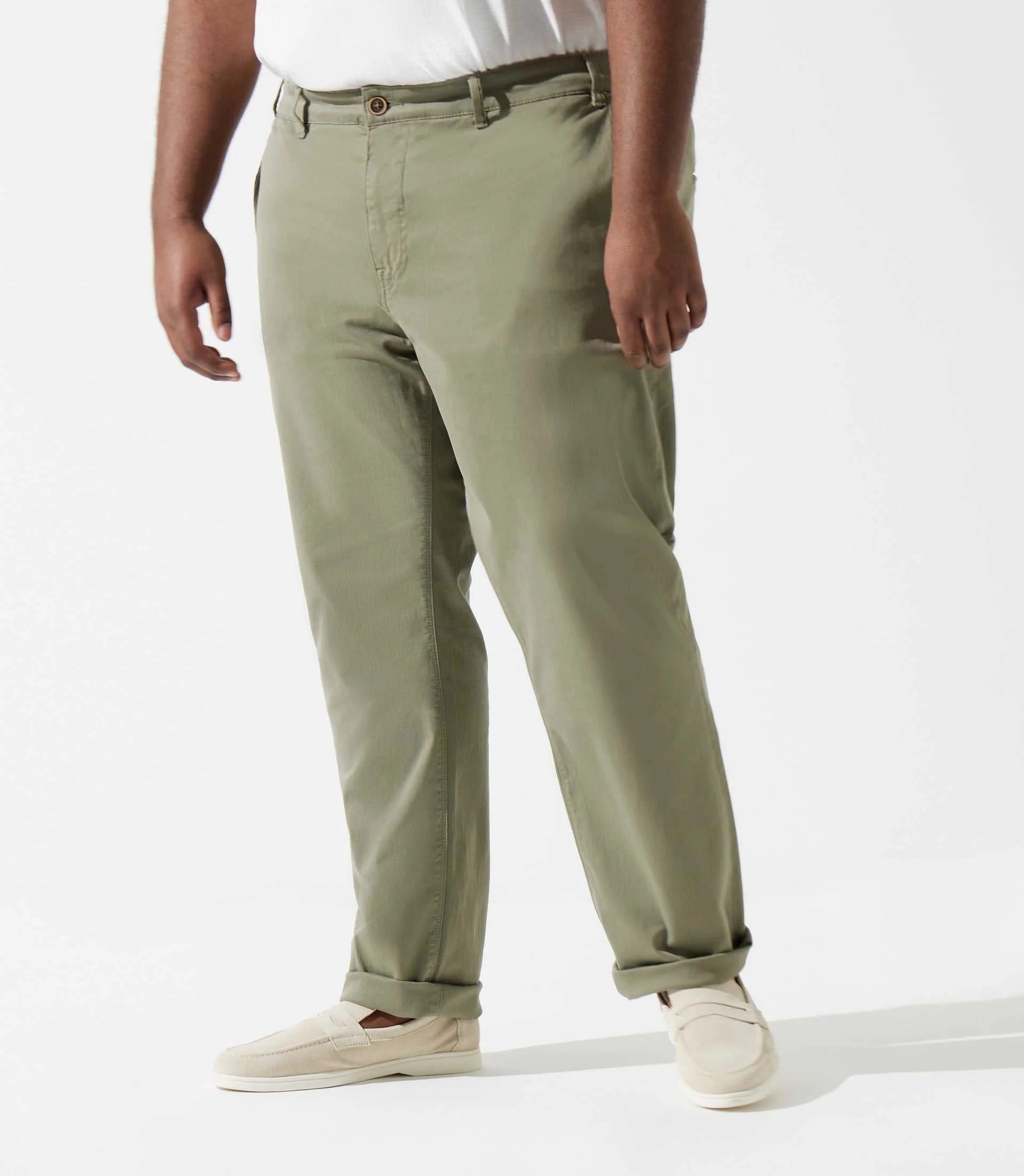Pantalon en coton stretch kaki PACHELORBT - Image 5