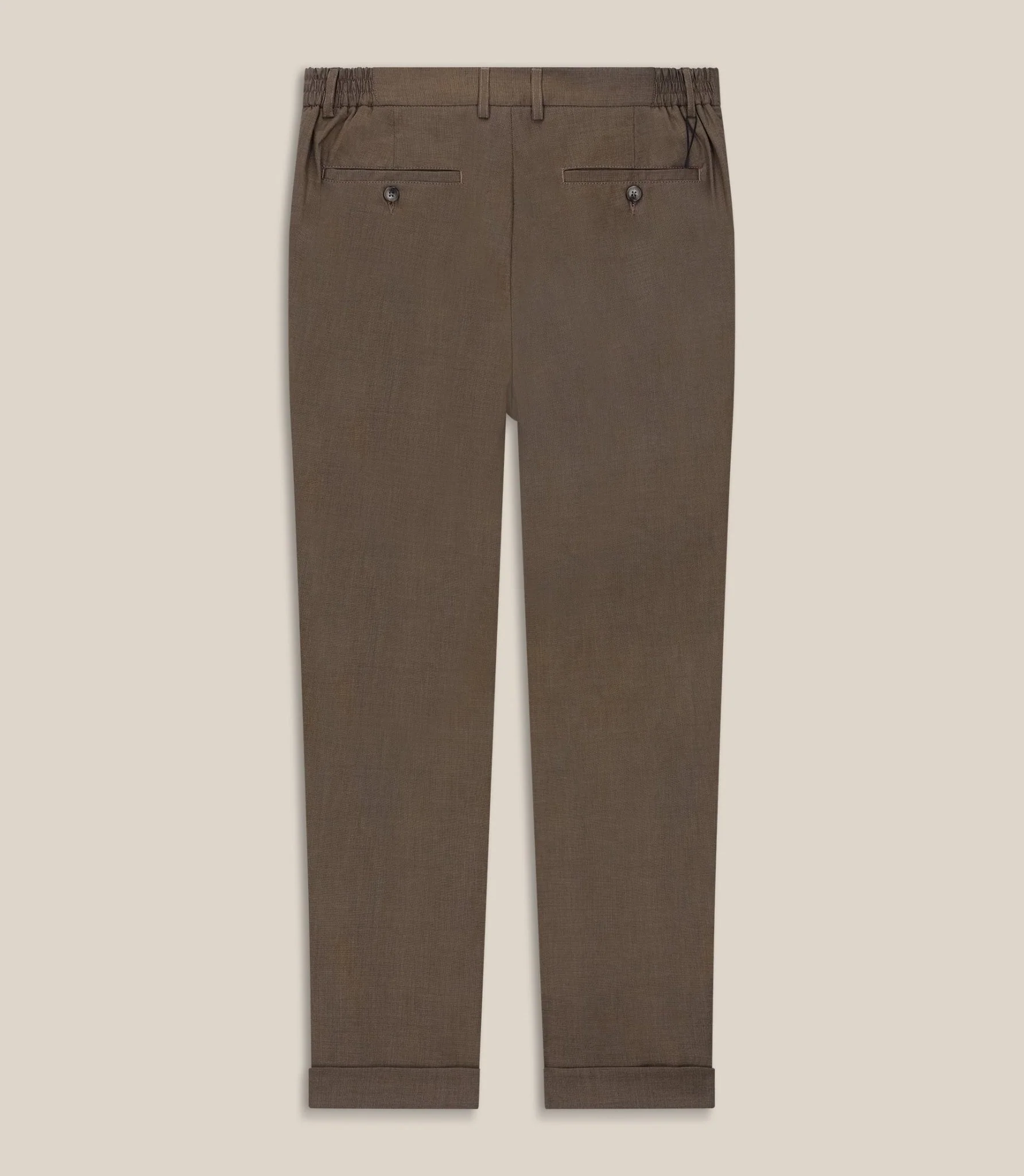 Pantalon chino taille elastique camel - Image 2