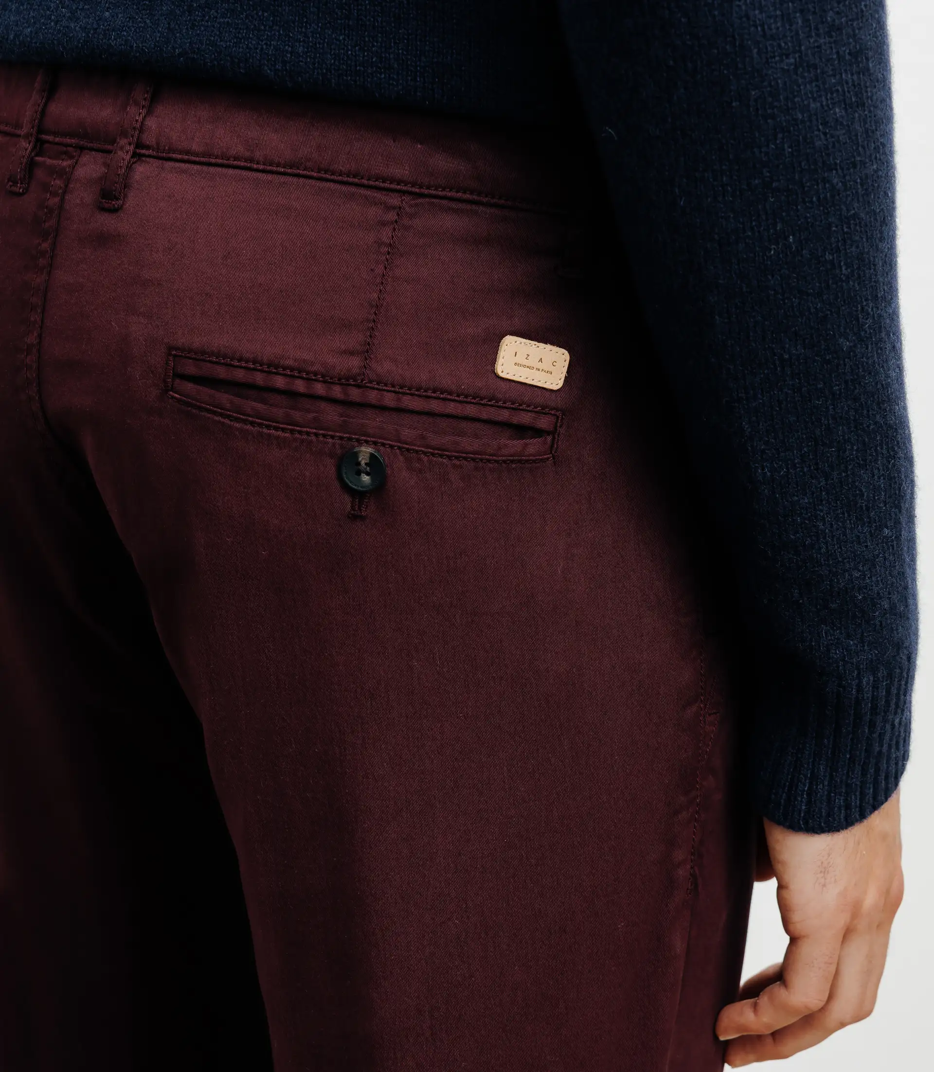 Pantalon coton stretch bordeaux - Image 3