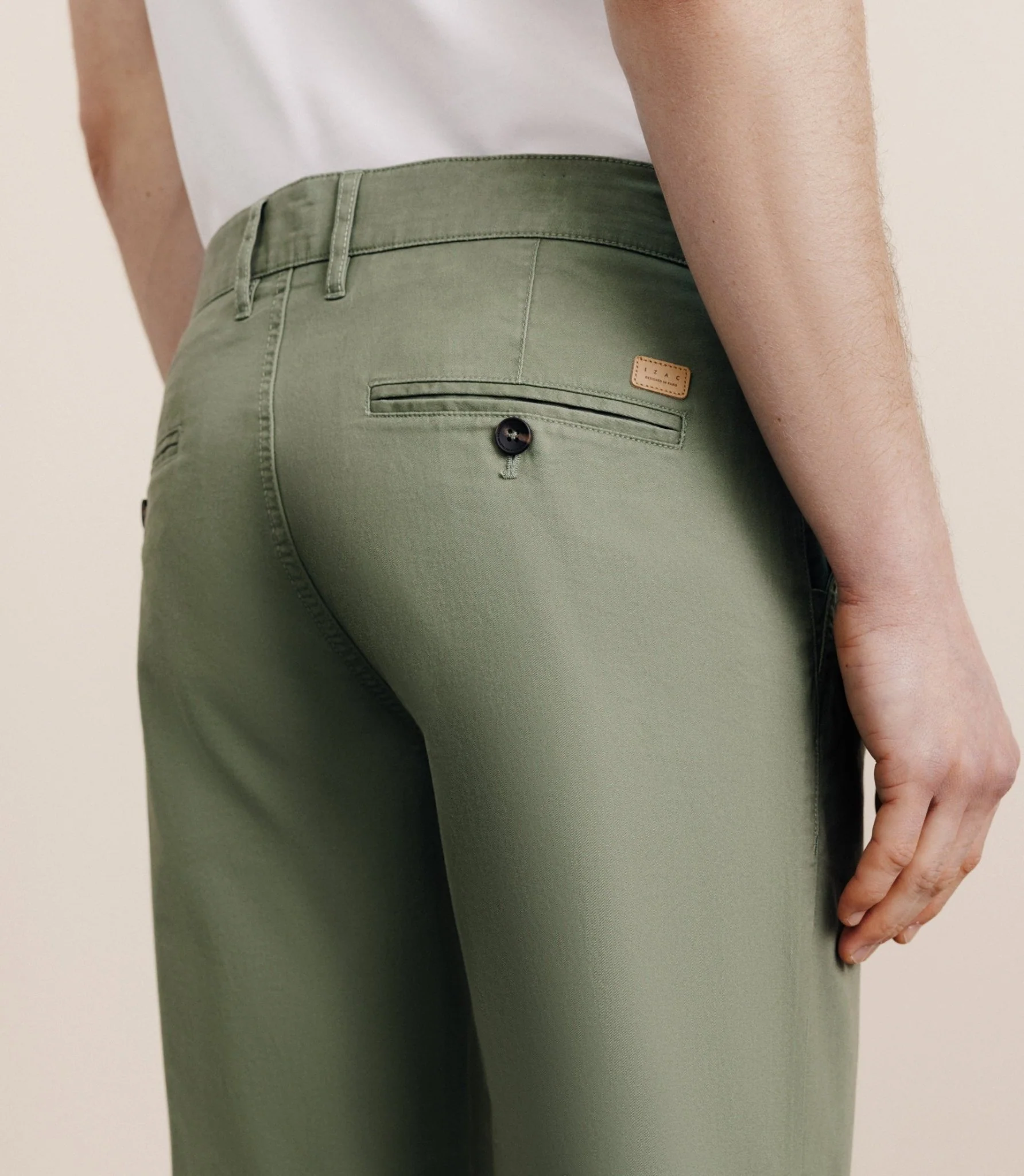 Pantalon en coton stretch kaki - Image 4