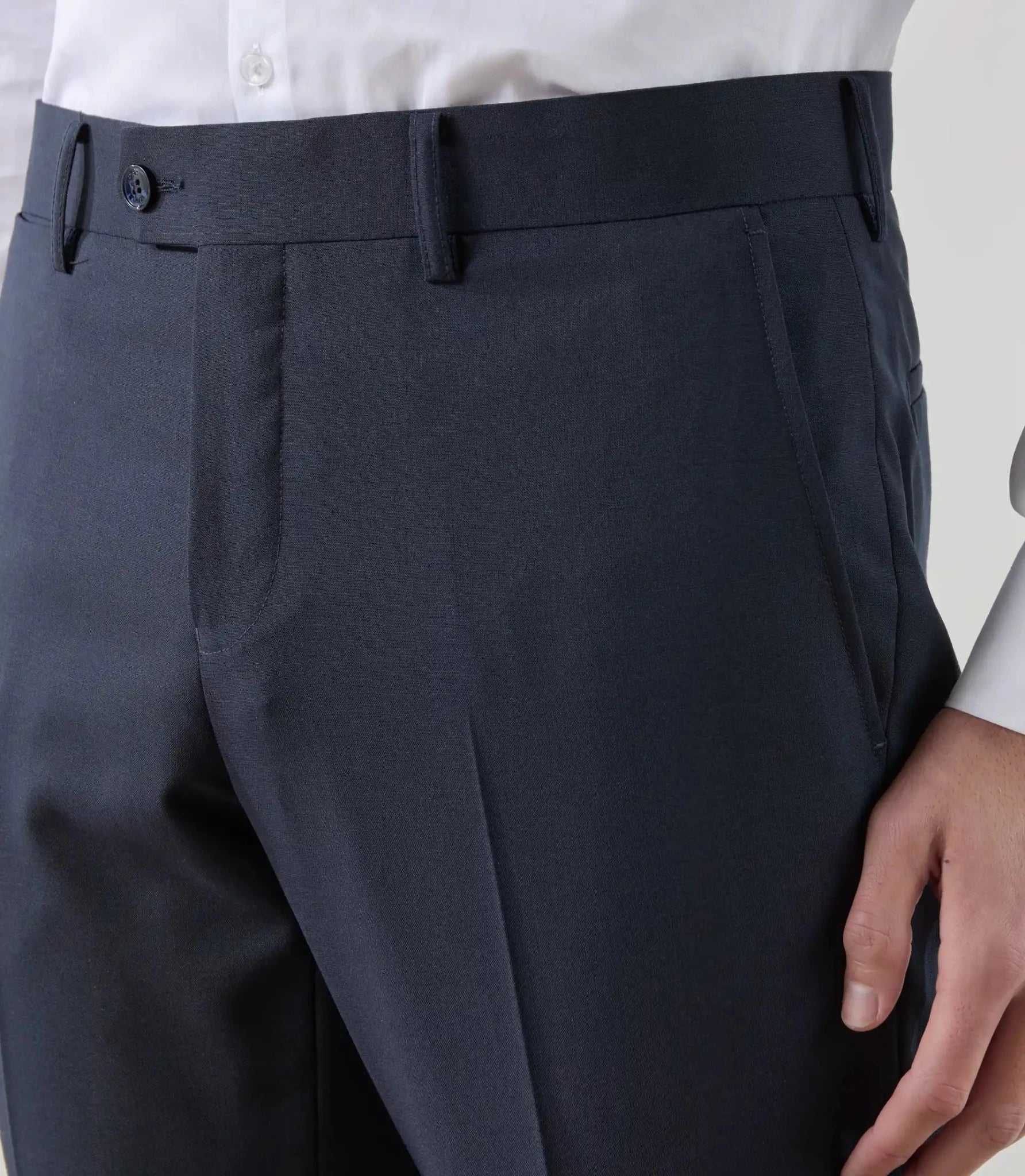 Pantalon ville 100% laine bleu marine - Image 2