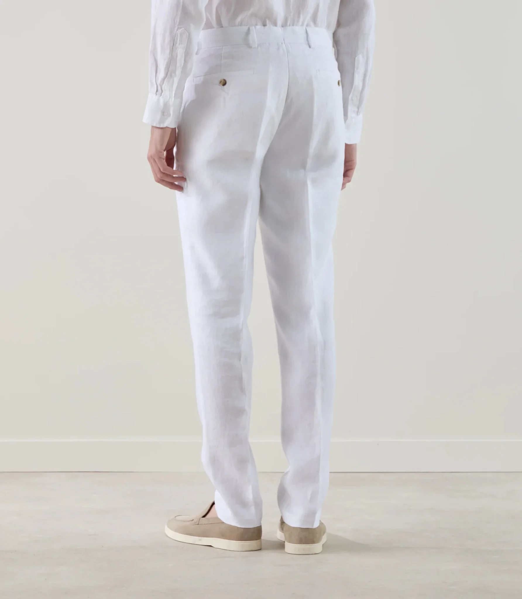 Pantalon ville 100% lin blanc - Image 4