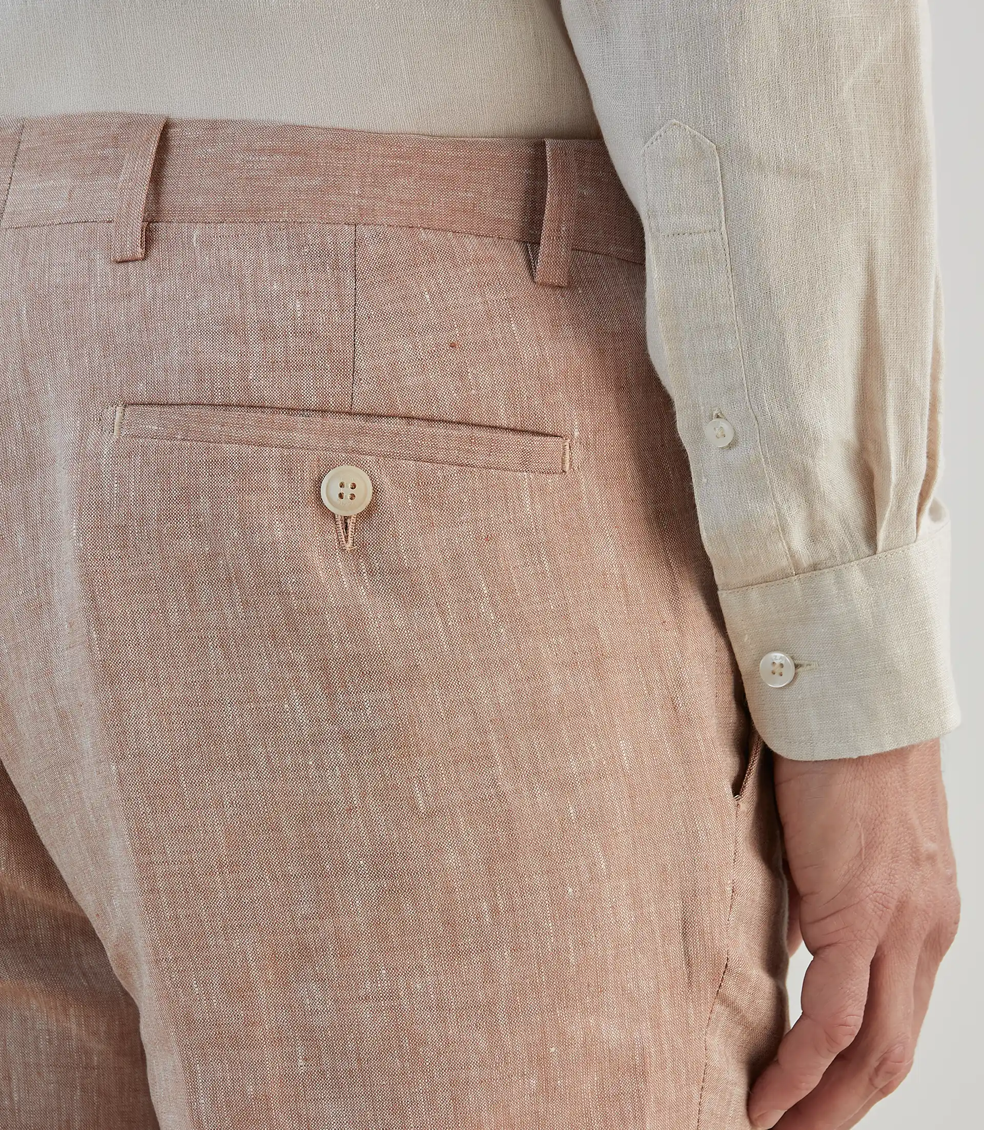 Pantalon ville 100% lin orange - Image 3