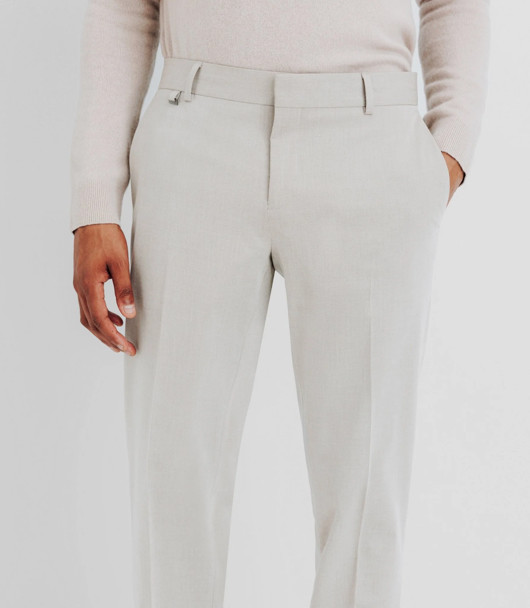 Pantalon ville ajusté beige - Image 2