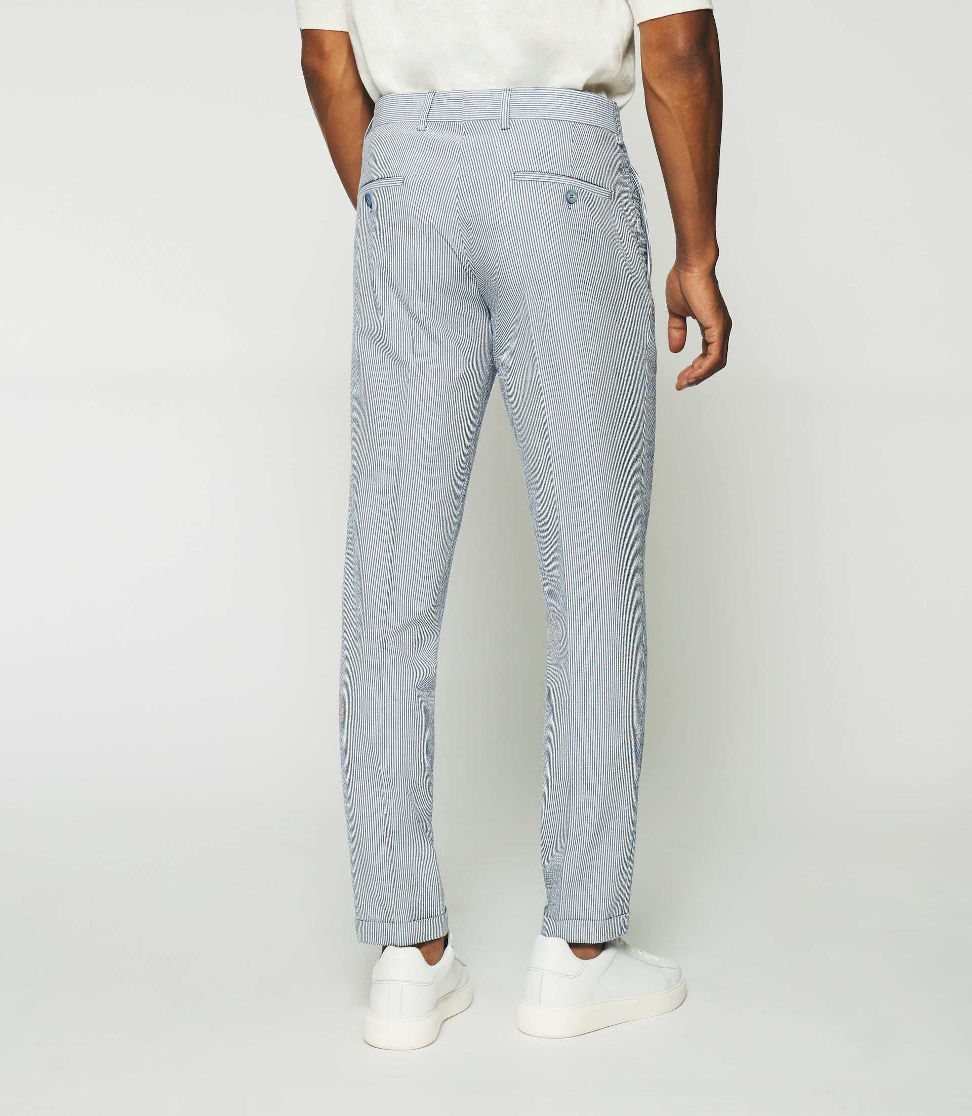 Pantalon ville à rayures blanc et bleu BCAPRI - Image 3