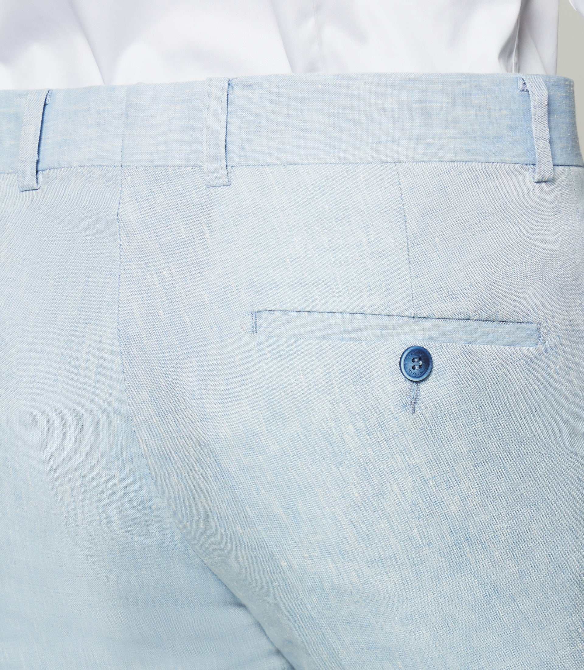 Pantalon ville 100% lin bleu ciel - Image 3