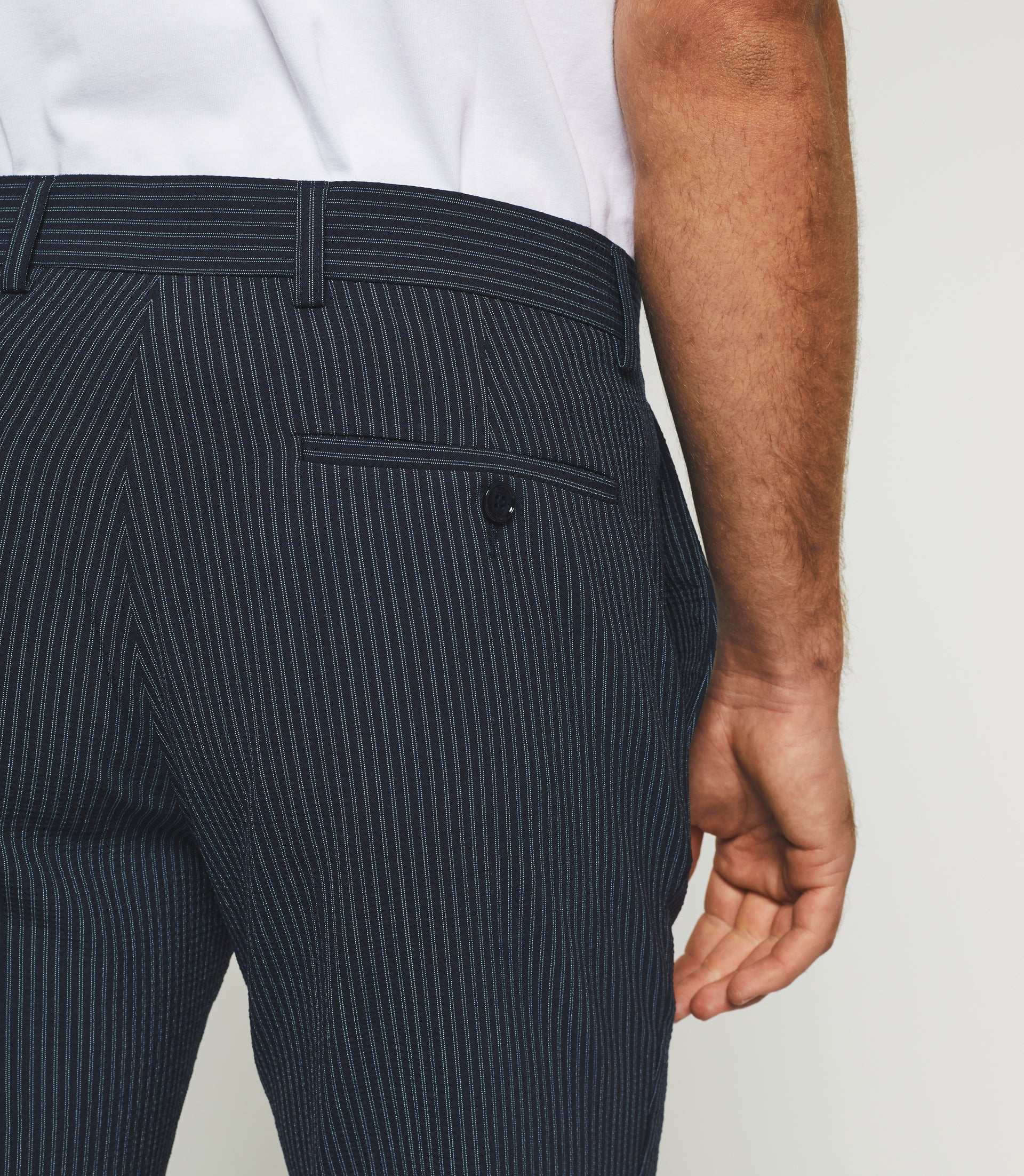 Pantalon ville à rayures marine "Bcode" - Image 3
