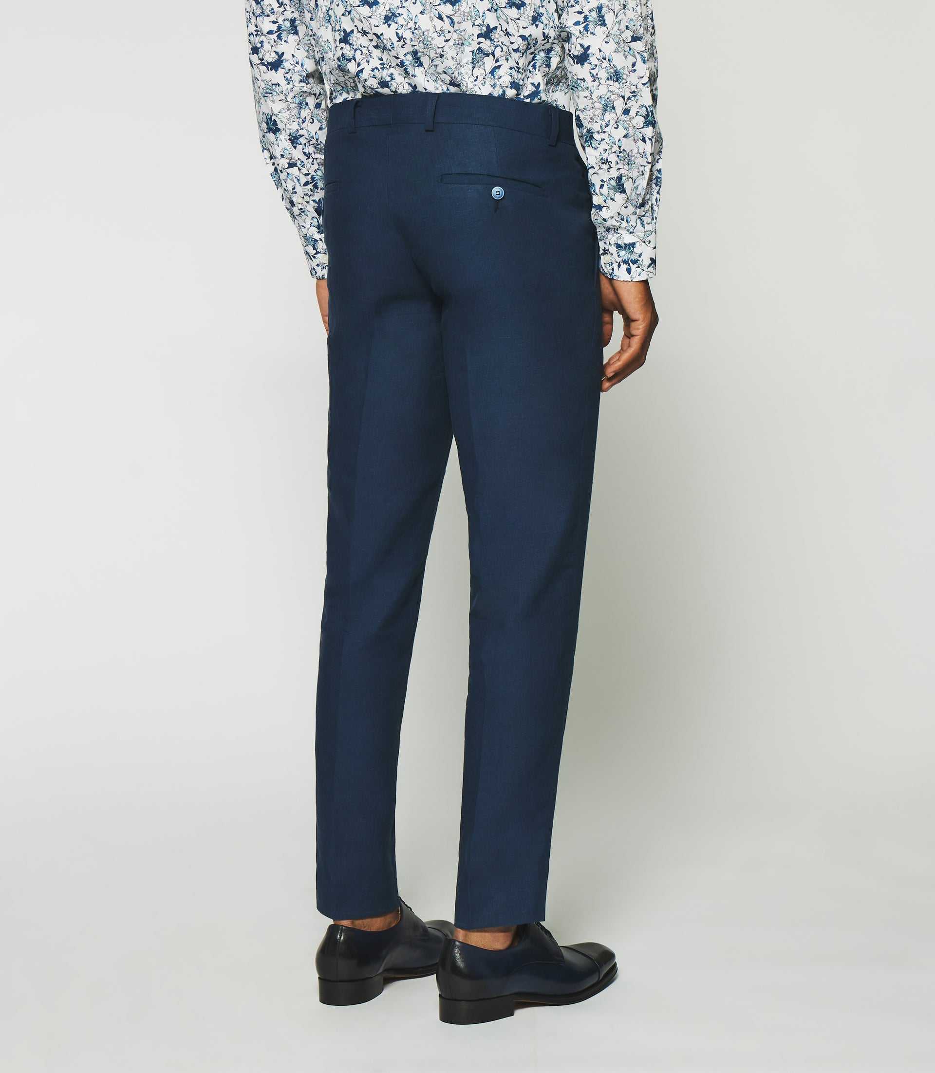 Pantalon en lin marine - Image 4