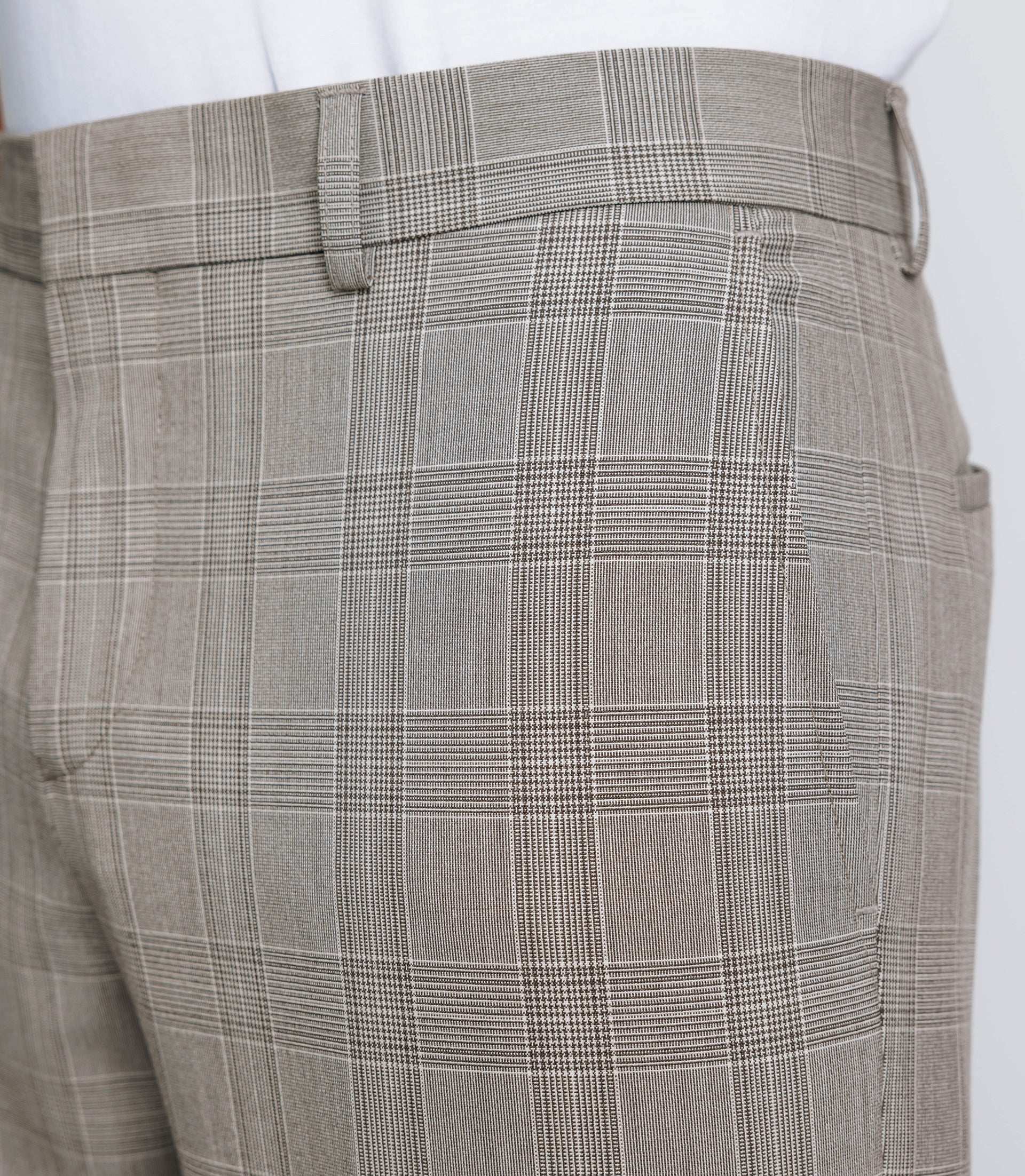 Pantalon ville à carreaux marron - Image 4