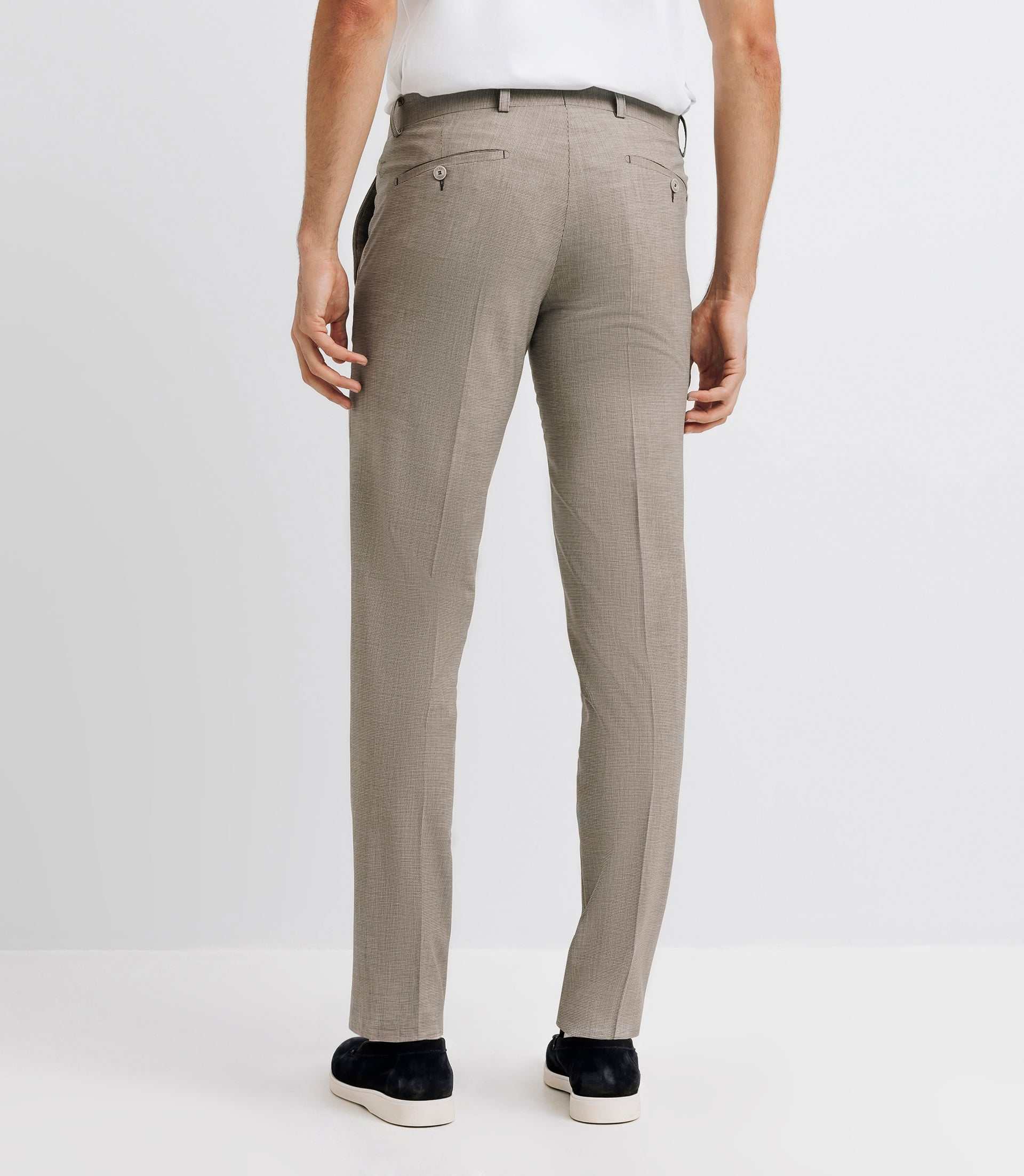 Pantalon ville motif pied de puce marron - Image 3