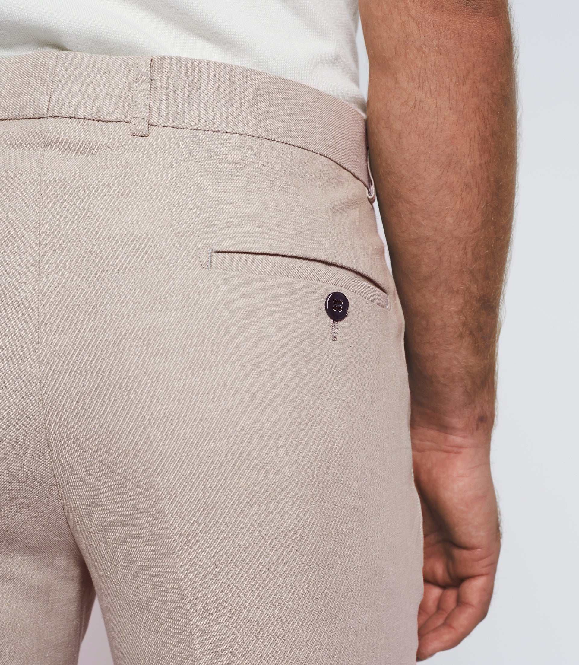 Pantalon ville en lin rose "Bcalice" - Image 4
