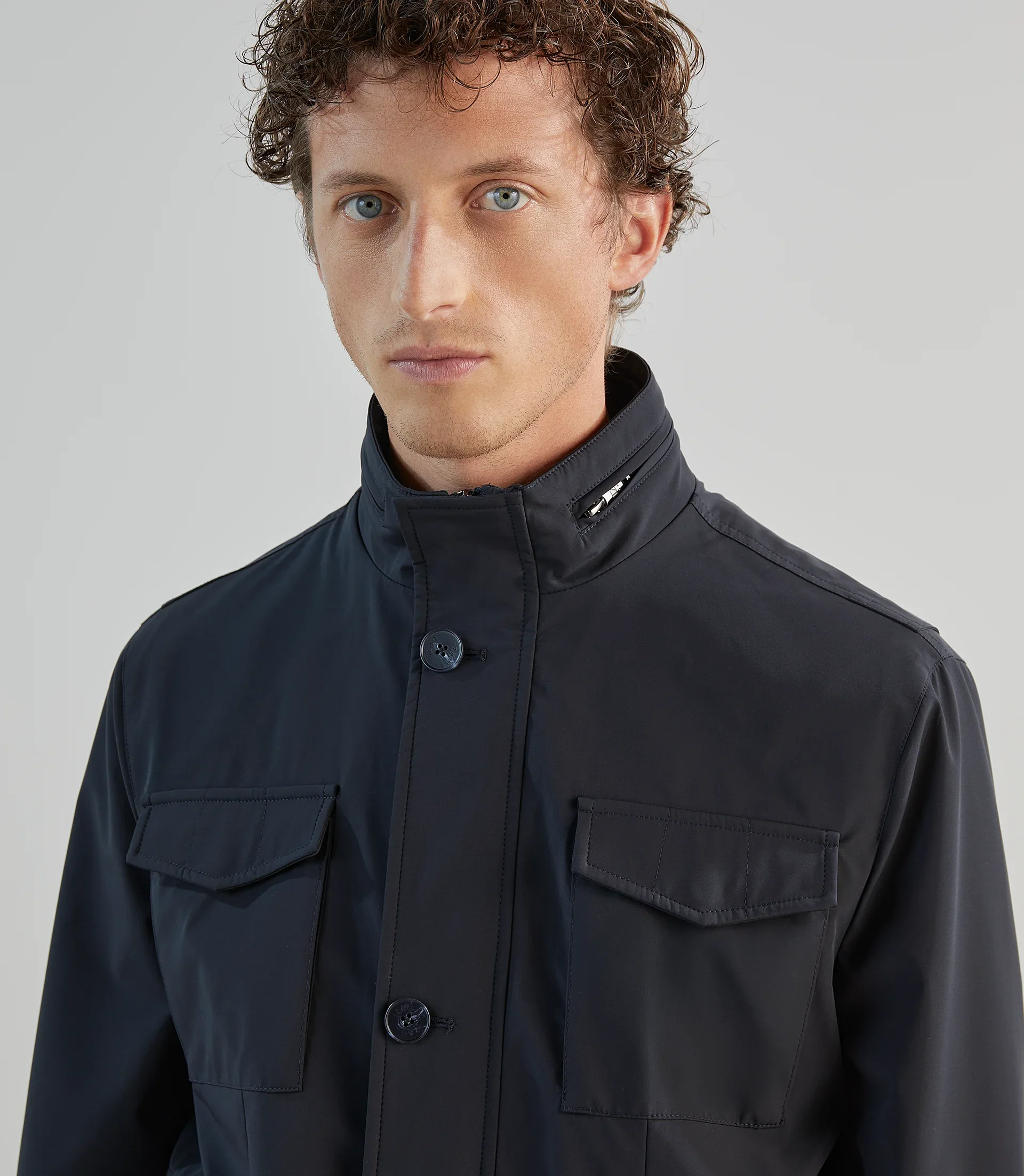 Parka courte col montant marine - Image 2