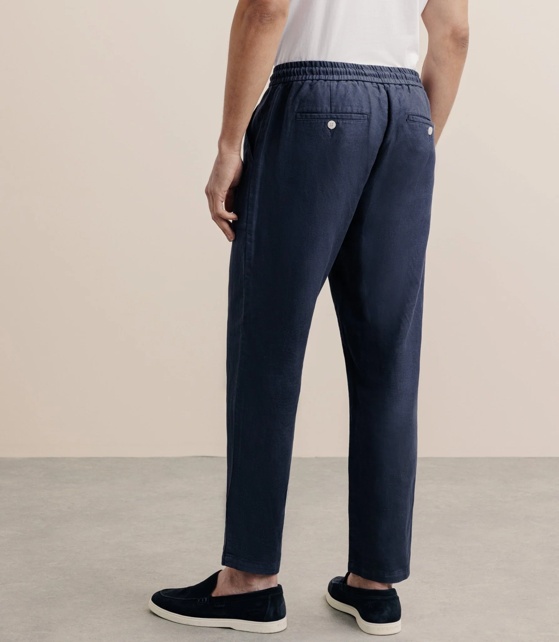 Pantalon élastiqué marine - Image 4