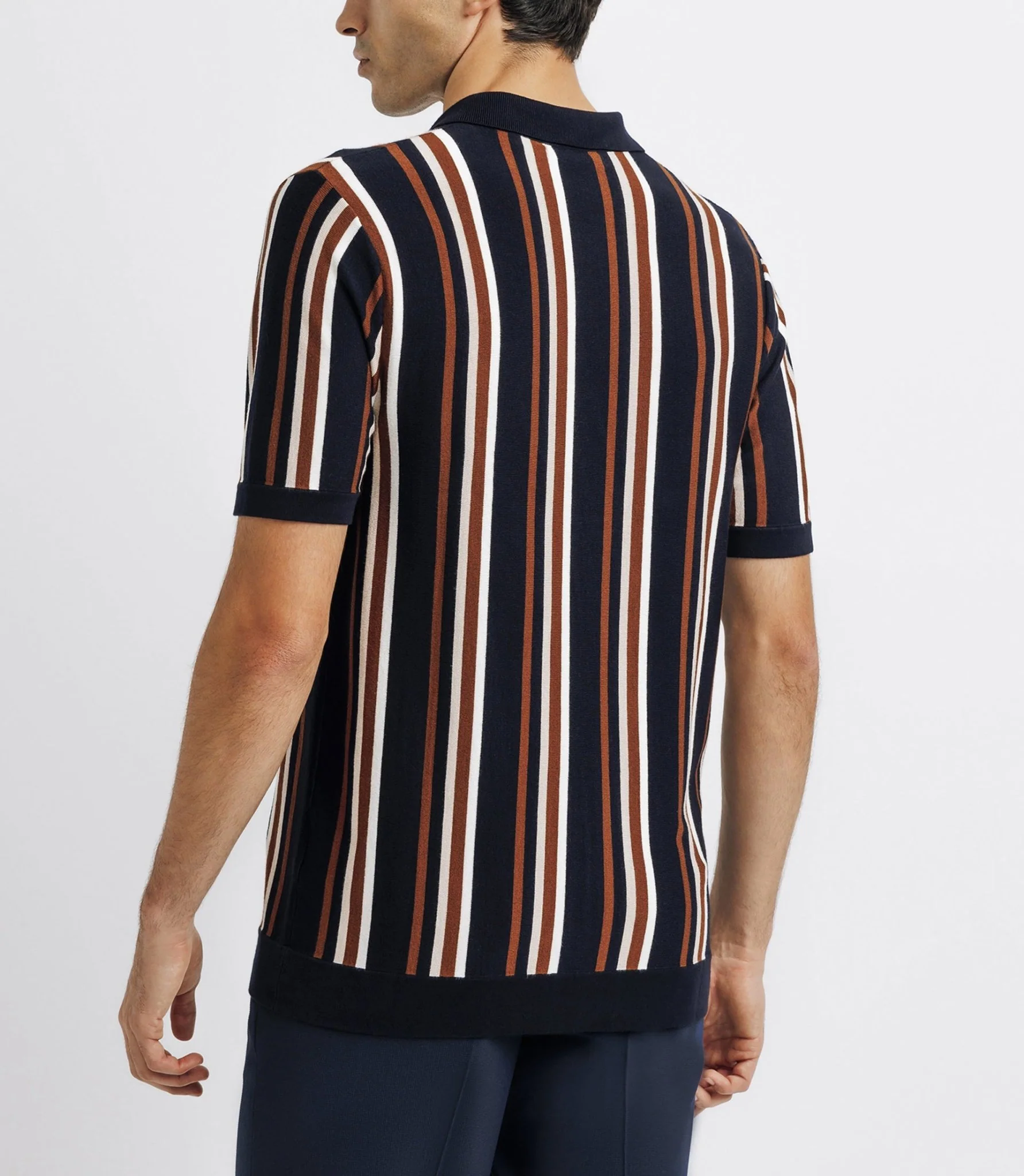 Polo en maille rayé marine - Image 3