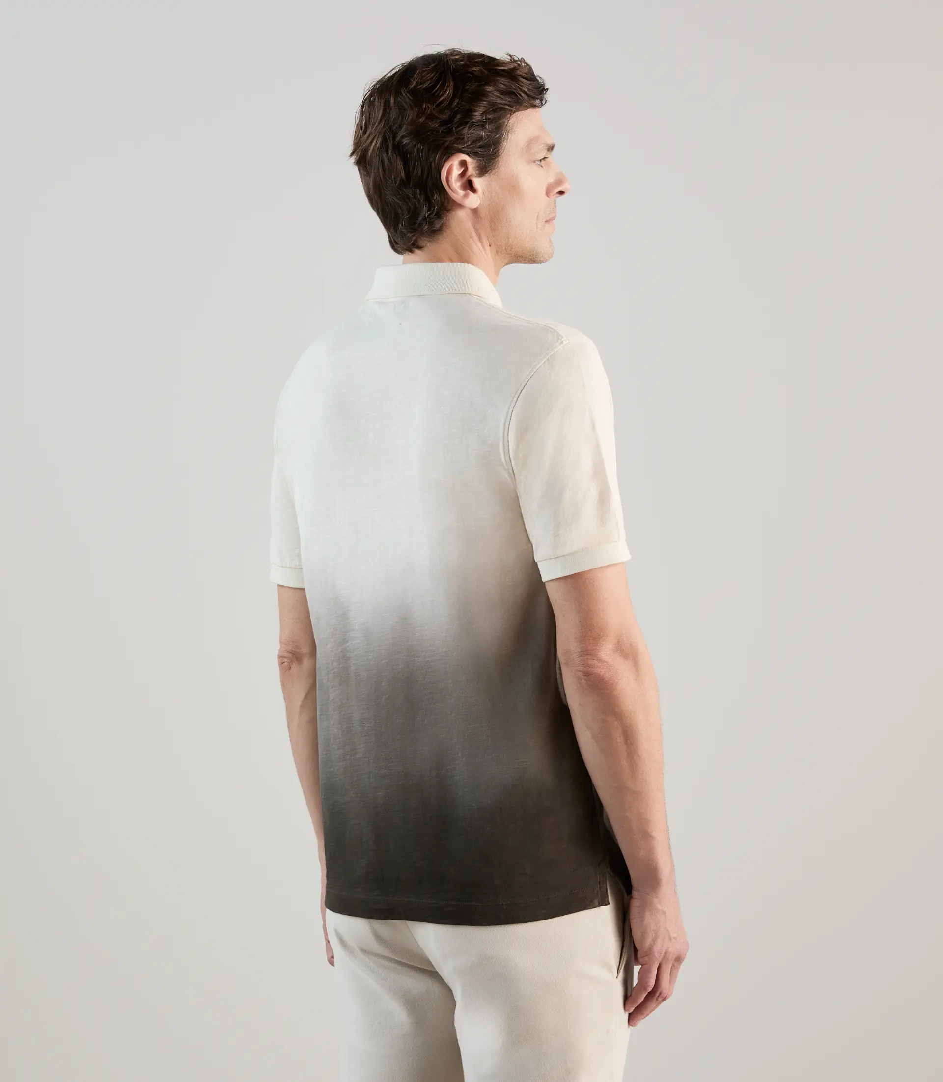 Polo à manches courtes tie and dye taupe - Image 3
