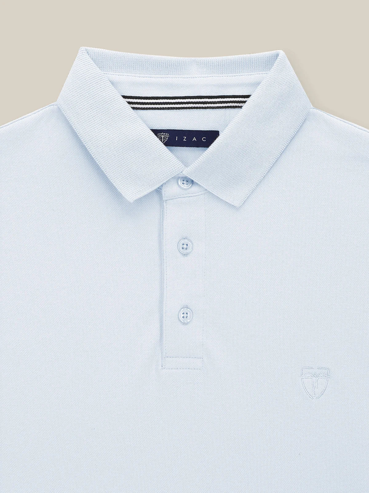 Polo boutonné piqué ciel - Image 2