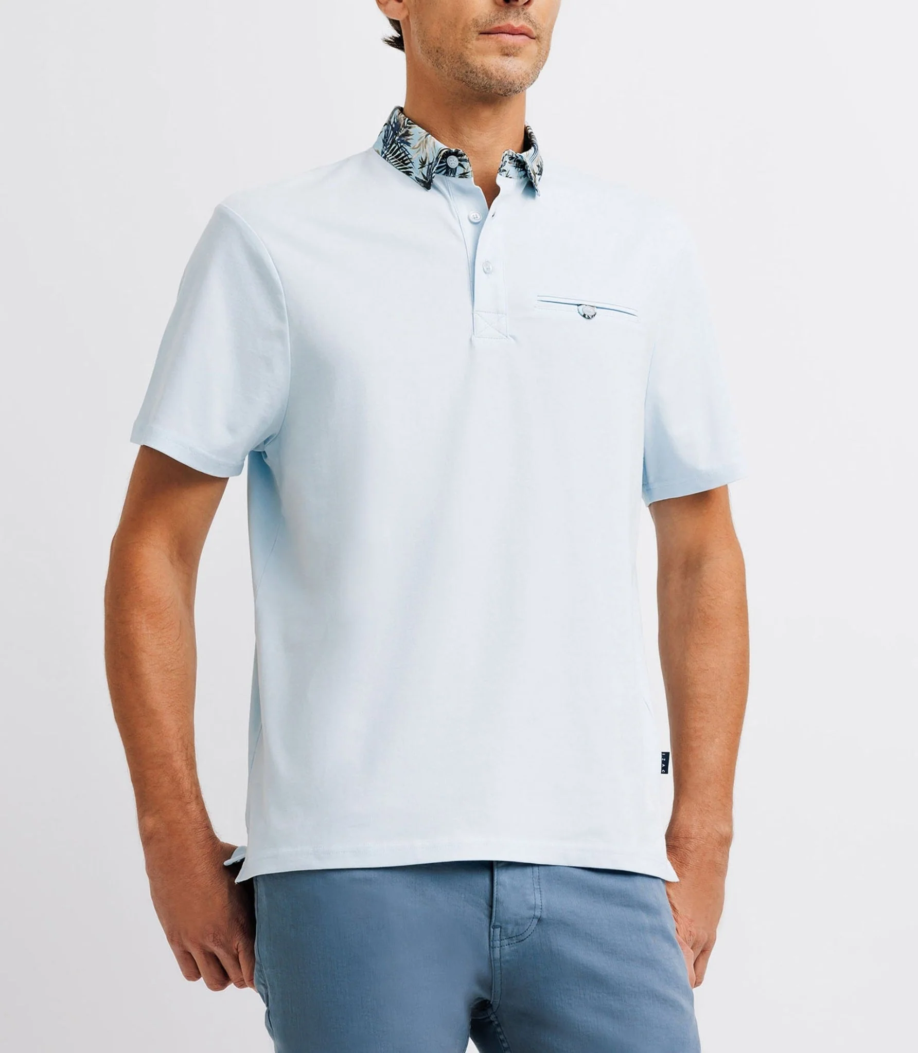 Polo avec broderie bleu ciel - Image 2