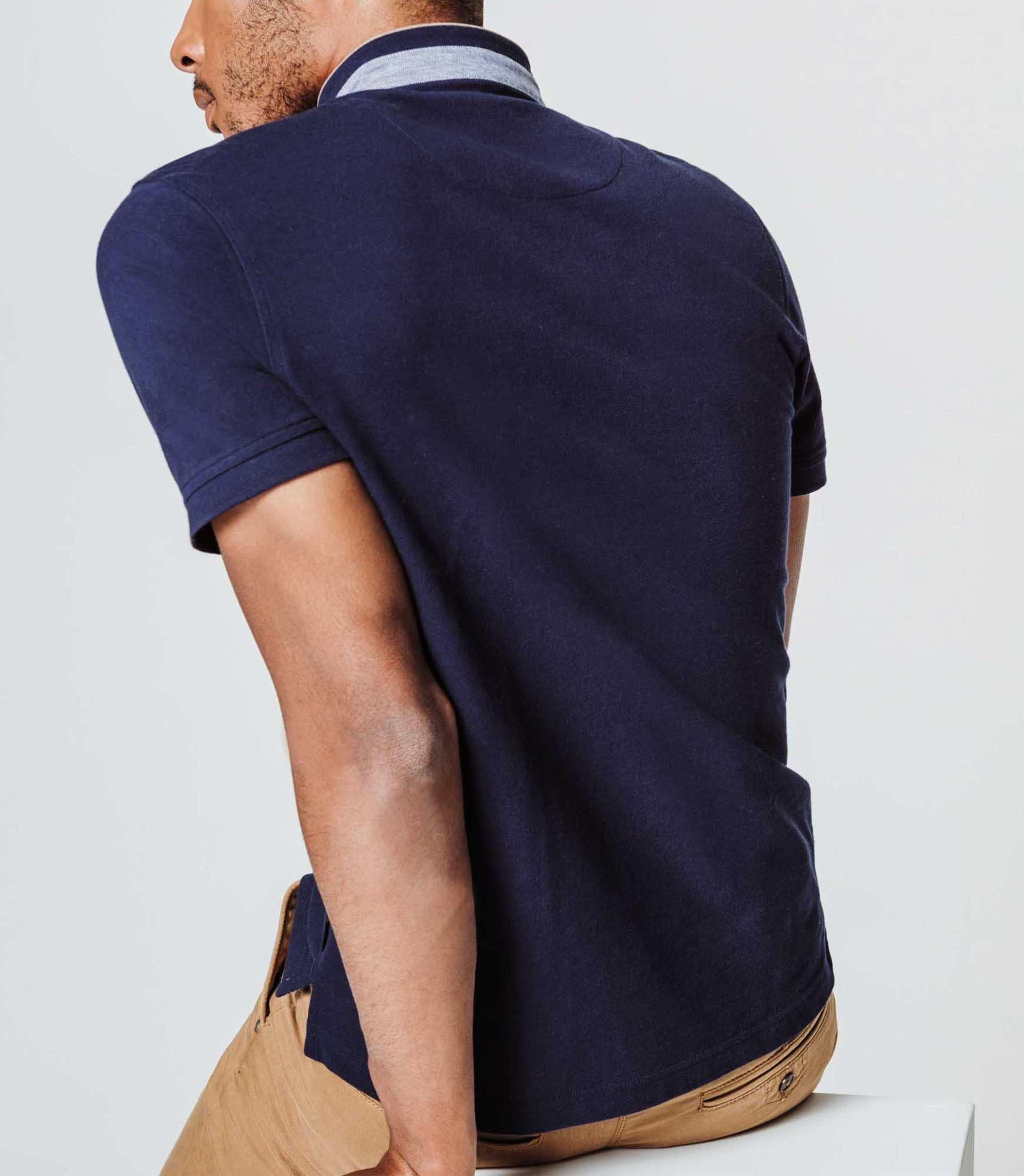 Polo coton piqué marine - Image 2