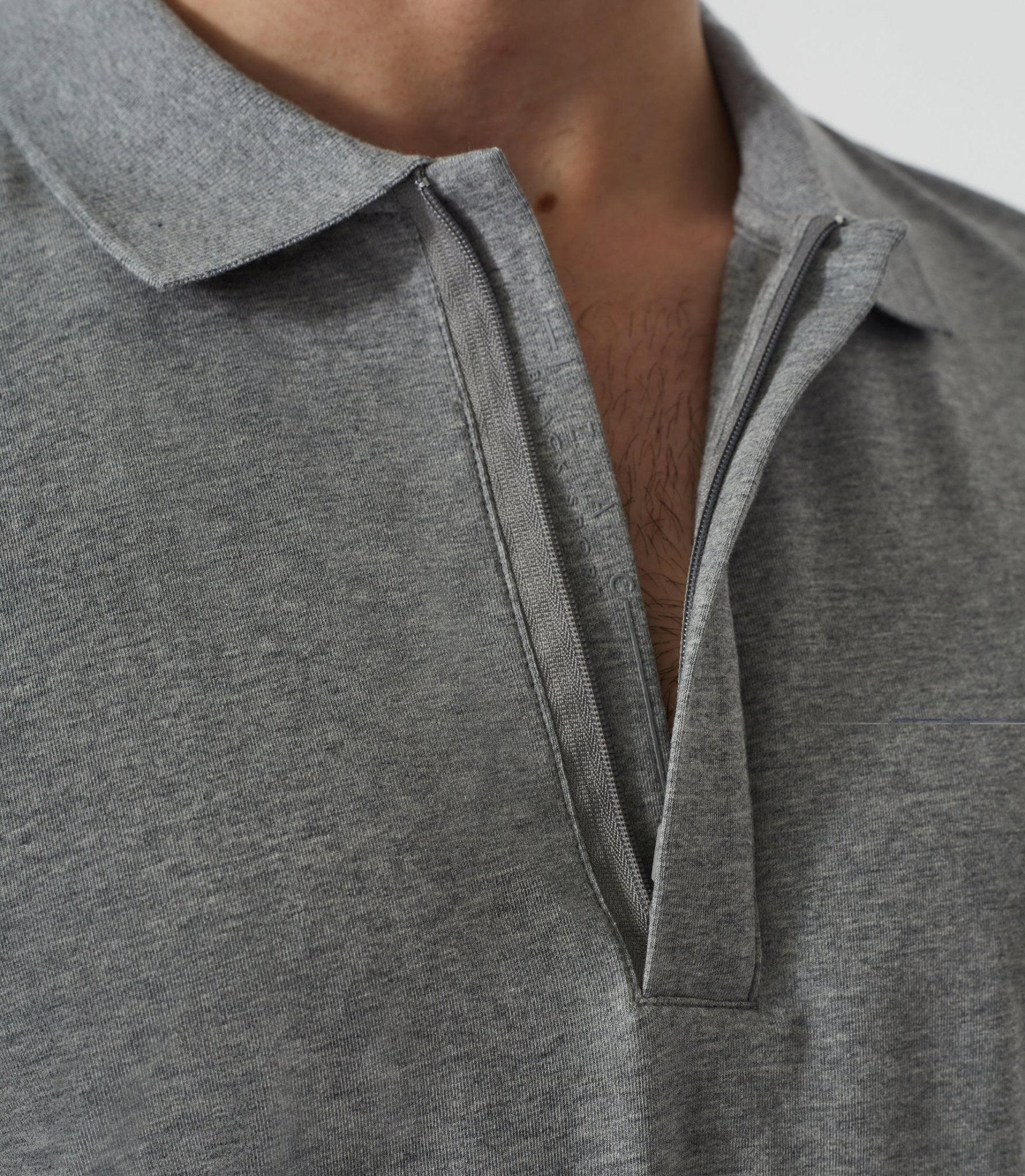 Polo manches longues gris chiné "Dexter" - Image 3