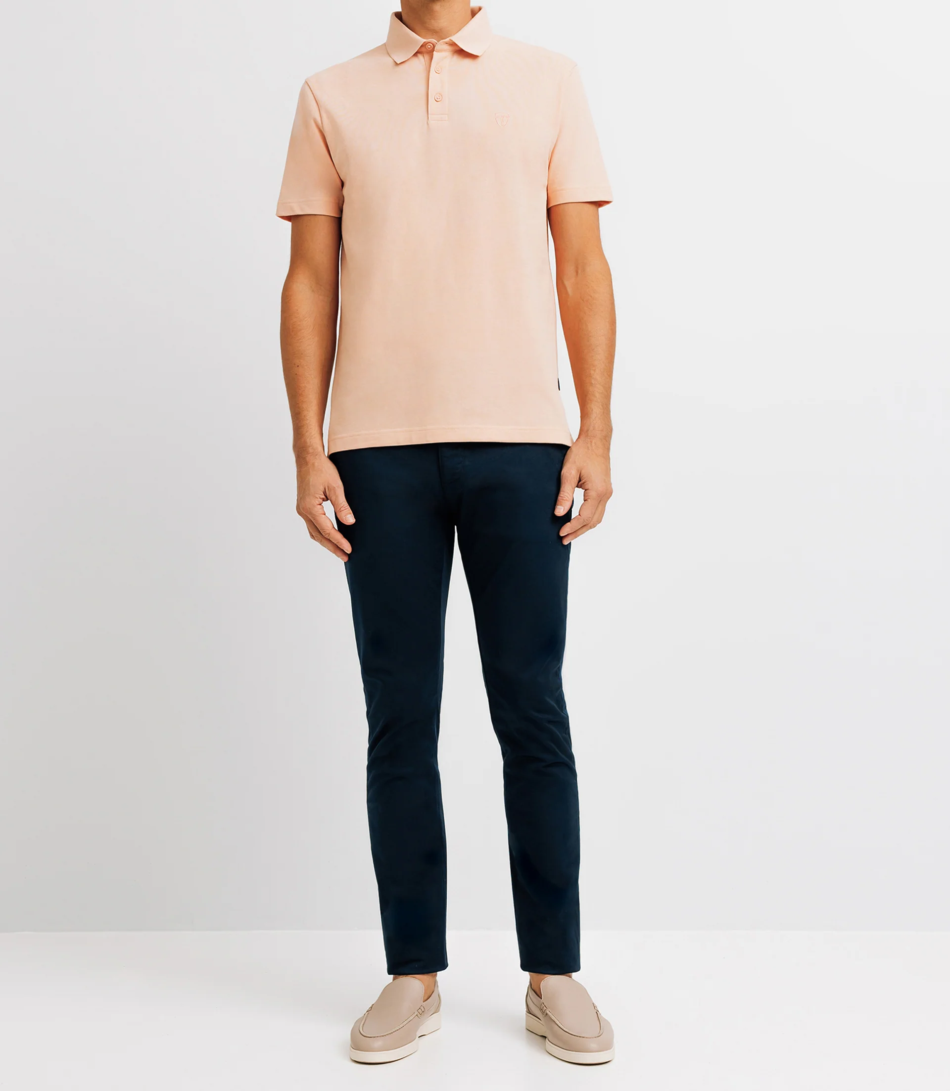 Polo avec broderie rose