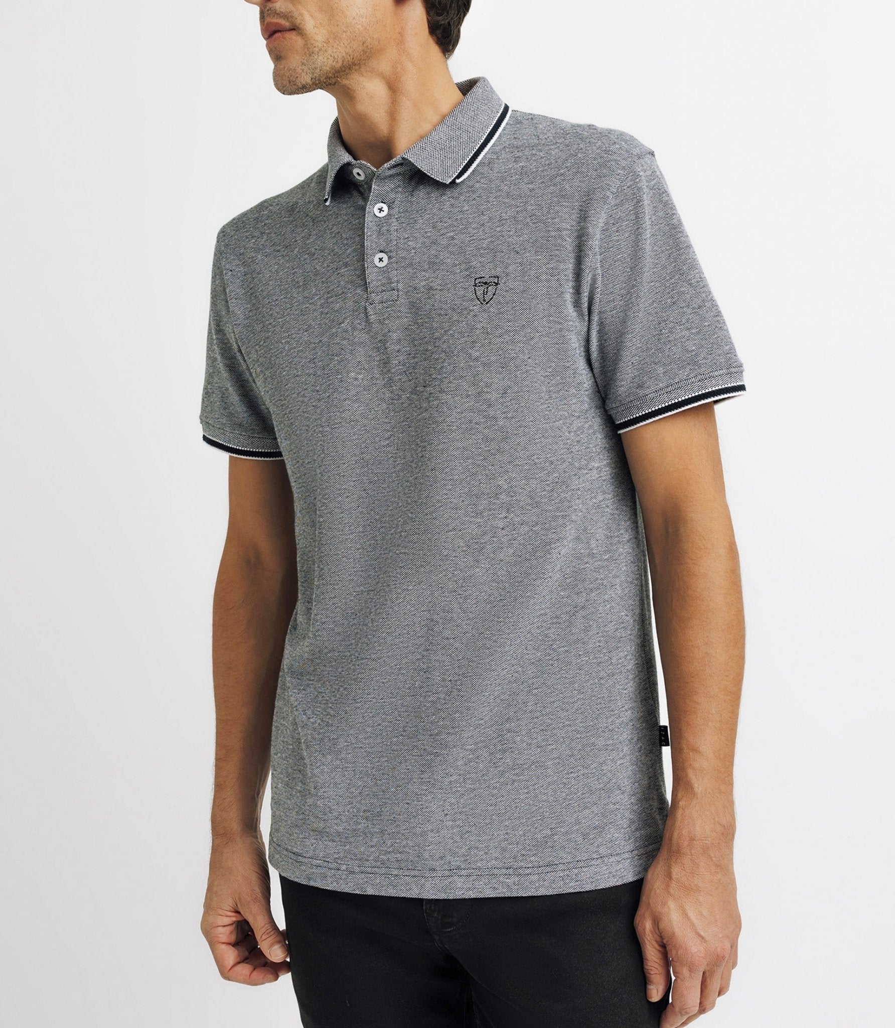 Polo piqué avec broderie marine - Image 2
