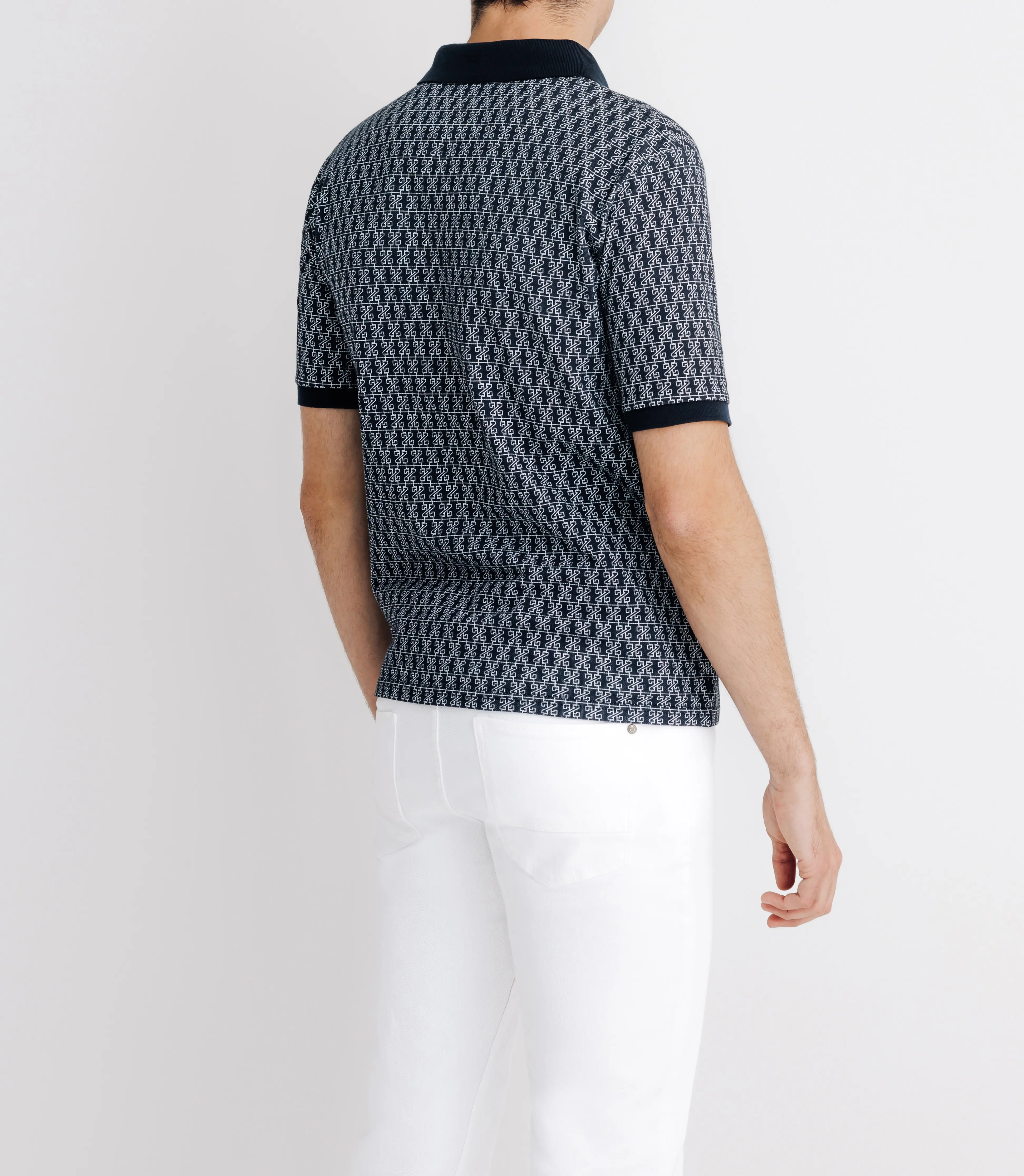 Polo boutonné marine - Image 4