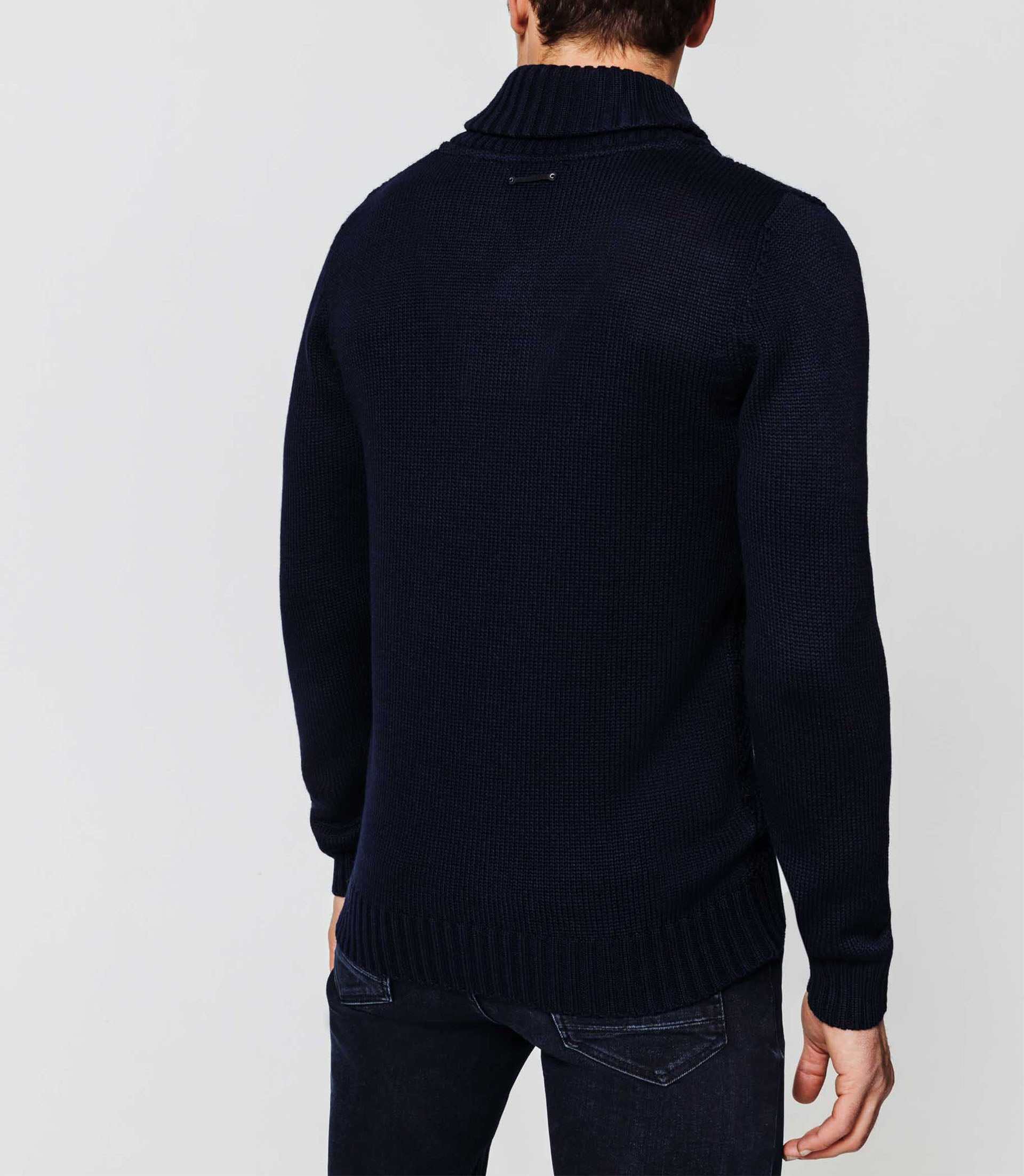 Pull col châle marine - Image 3