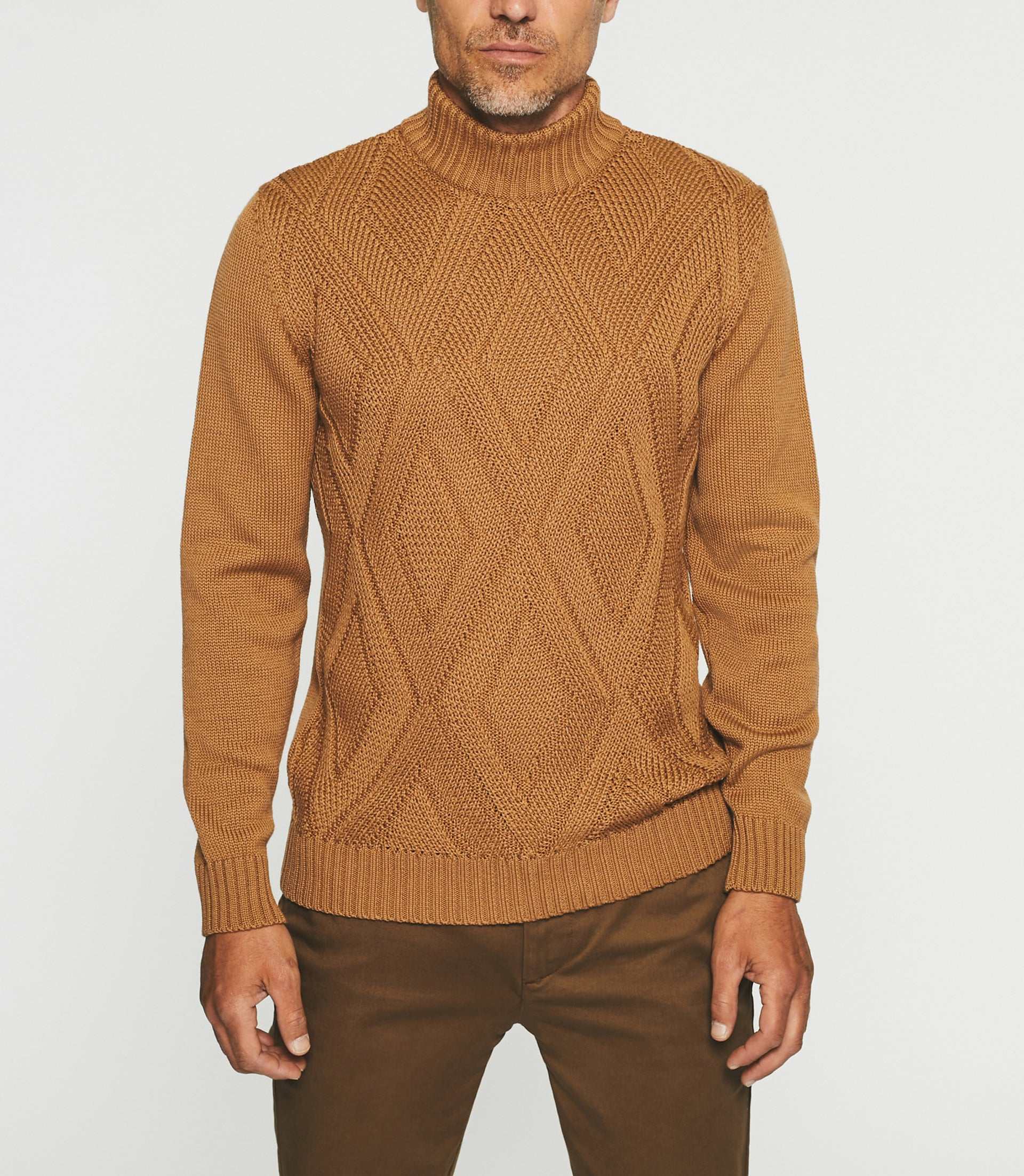 Pull col montant camel BELLINO - Image 2
