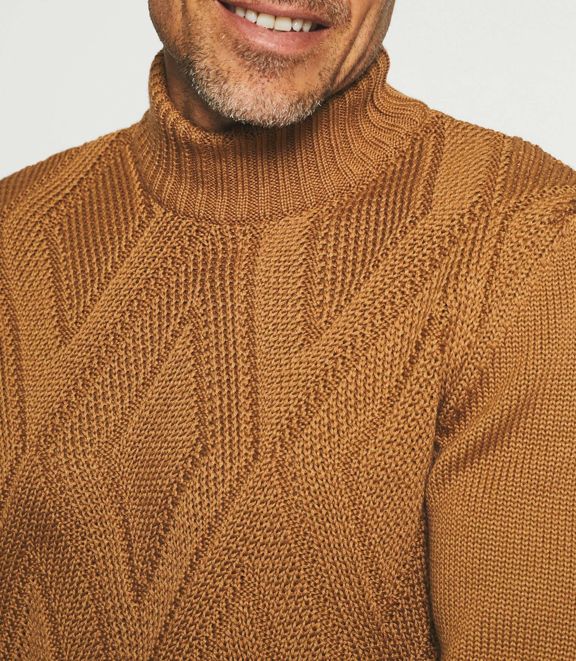 Pull col montant camel BELLINO - Image 3