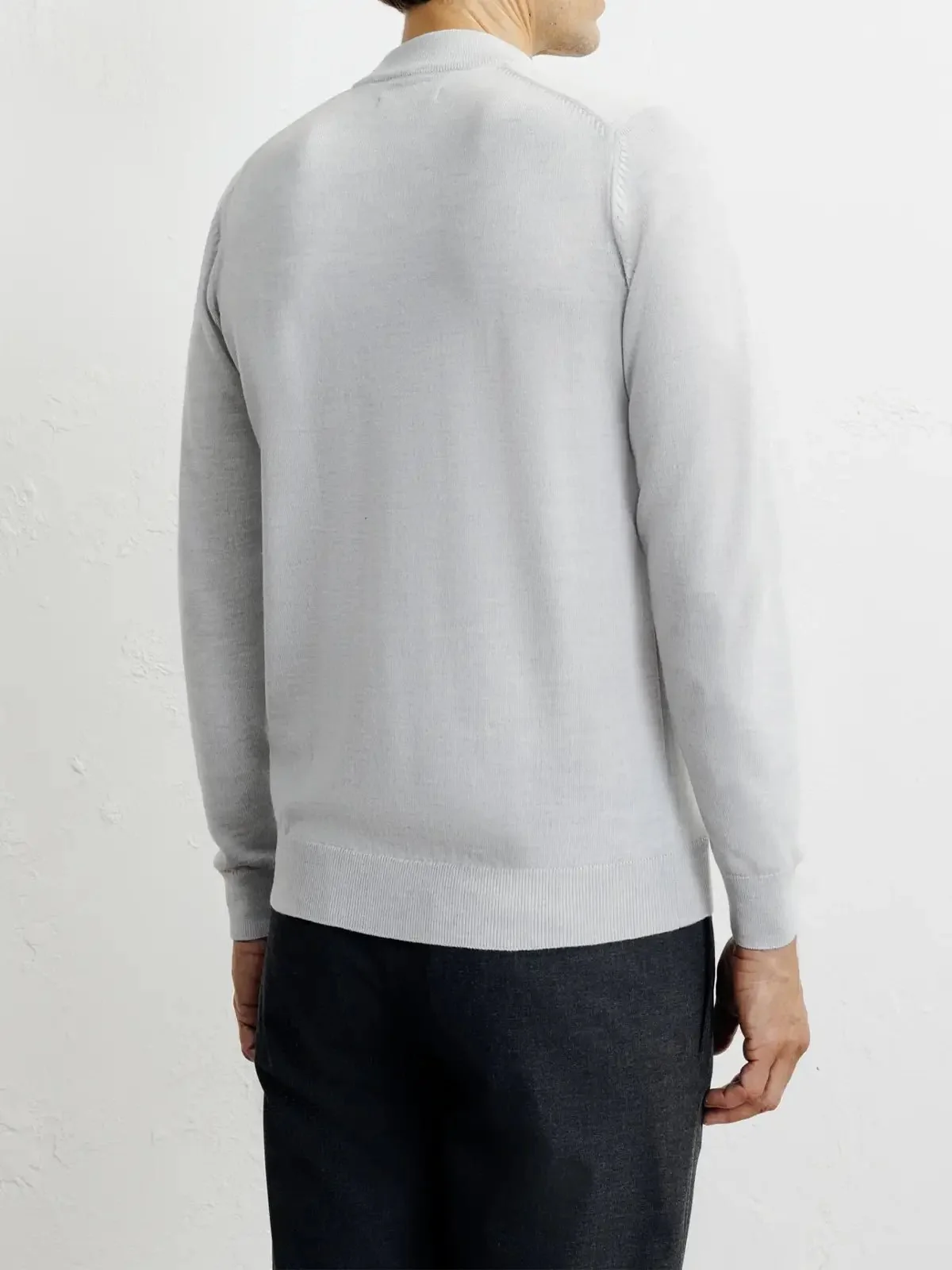 Pull col cheminée gris chiné - Image 4