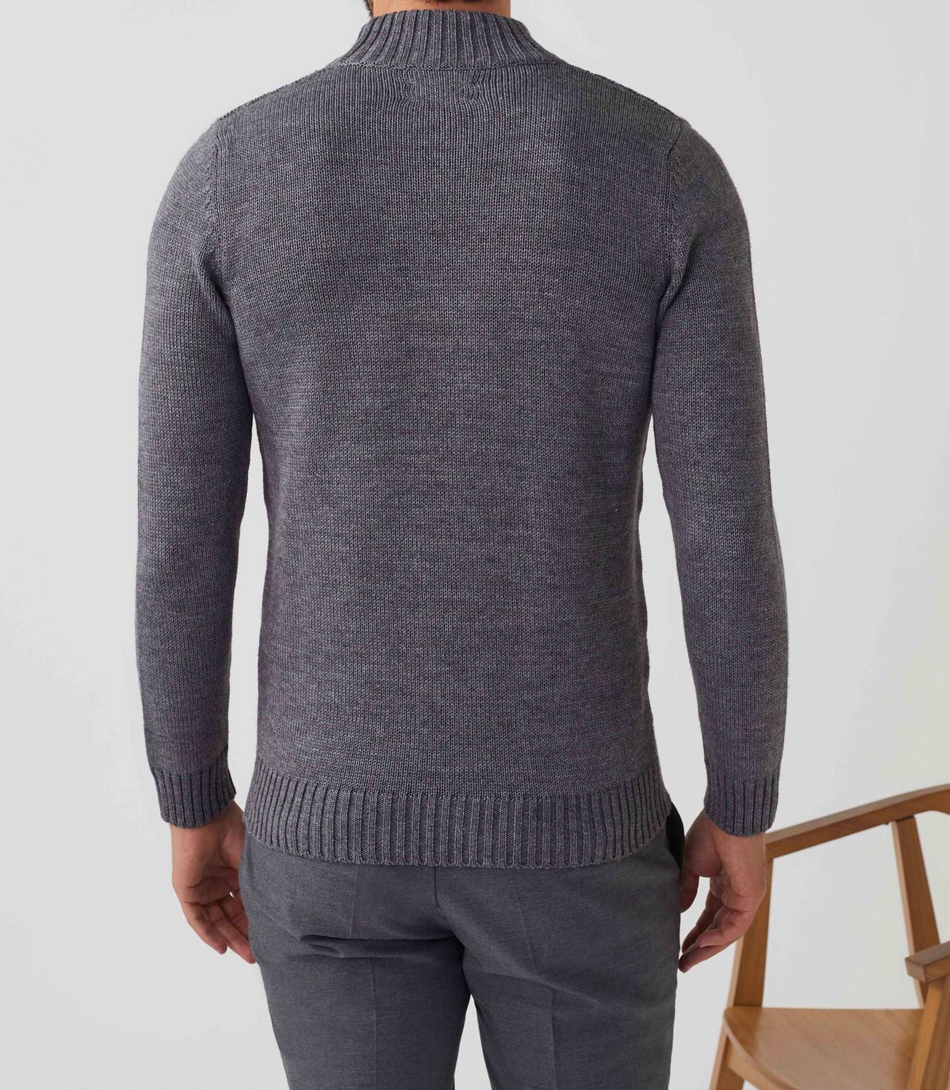 Pull col montant laine gris "Simeo" - Image 4