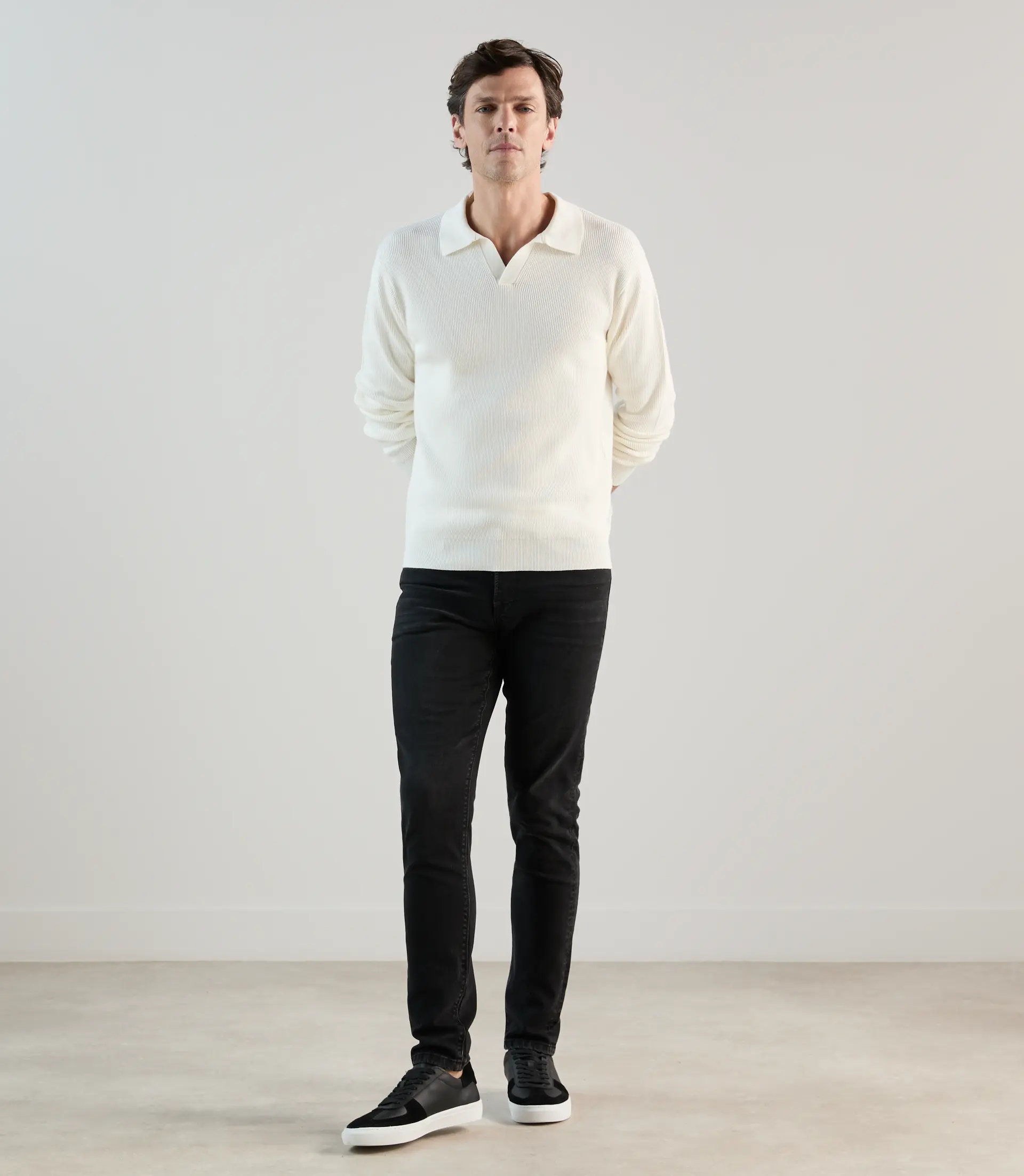 Pull col polo écru - Image 3