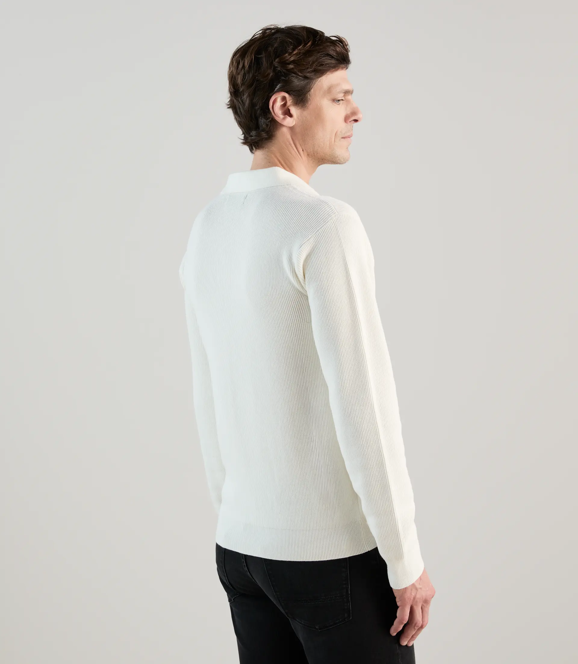 Pull col polo écru - Image 4