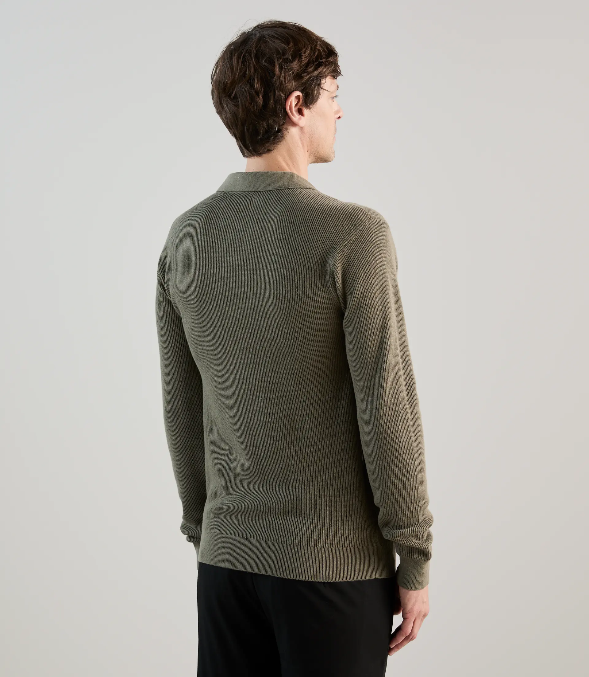Pull col polo kaki - Image 3