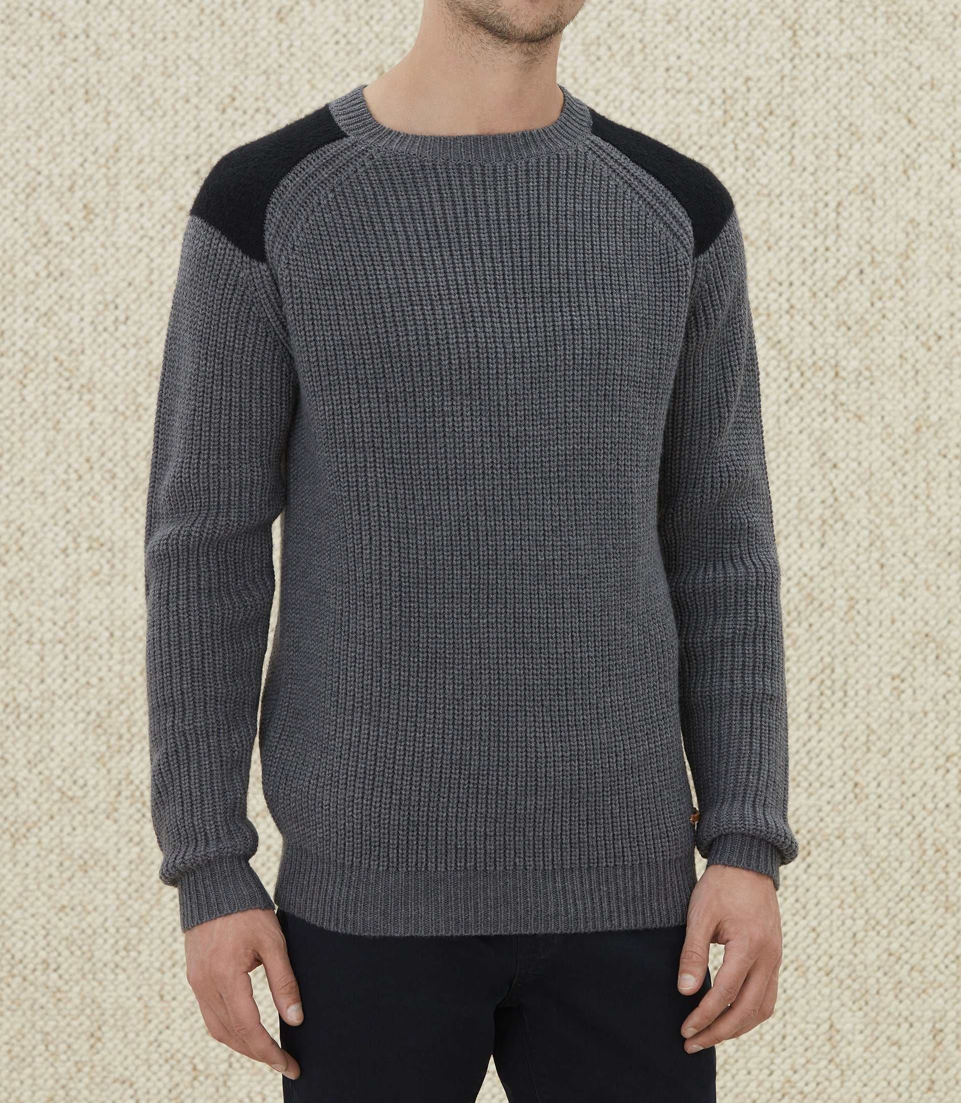 Pull à empiècements gris "Lucas"