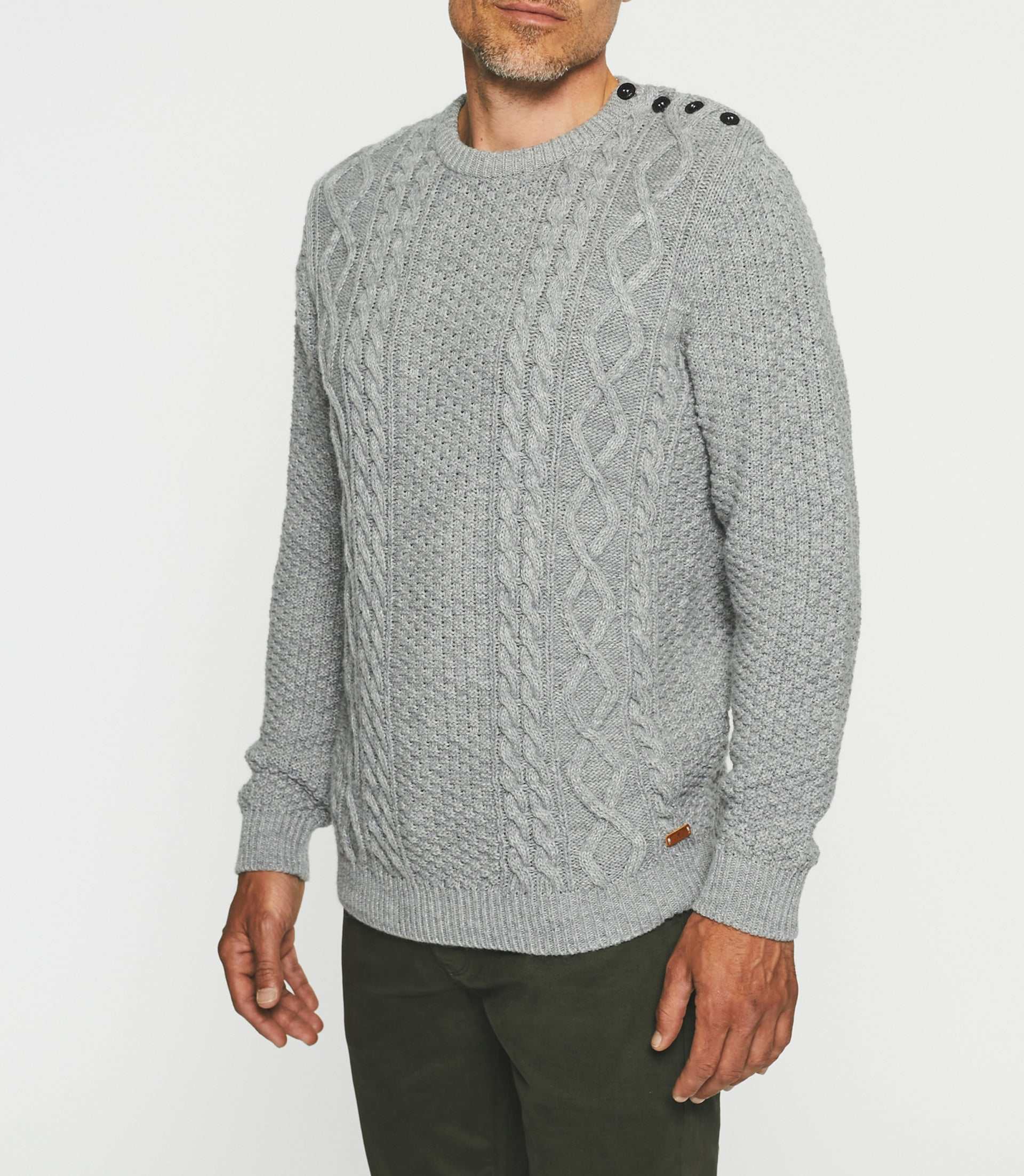 Pull col rond gris BELONI - Image 2