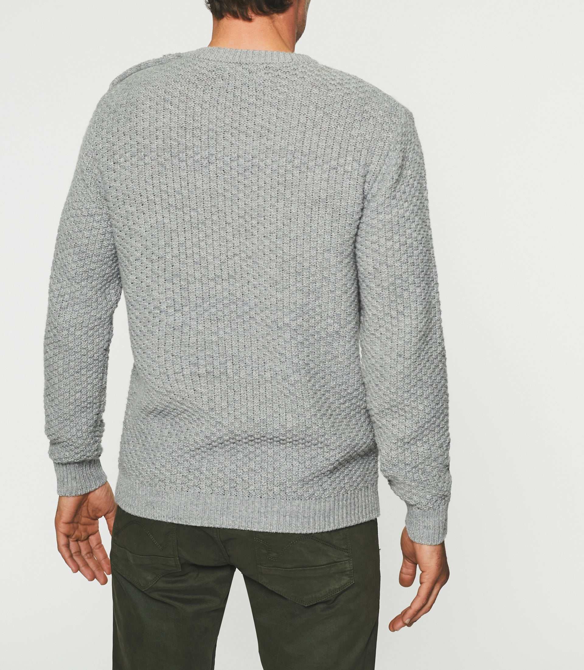 Pull col rond gris BELONI - Image 3